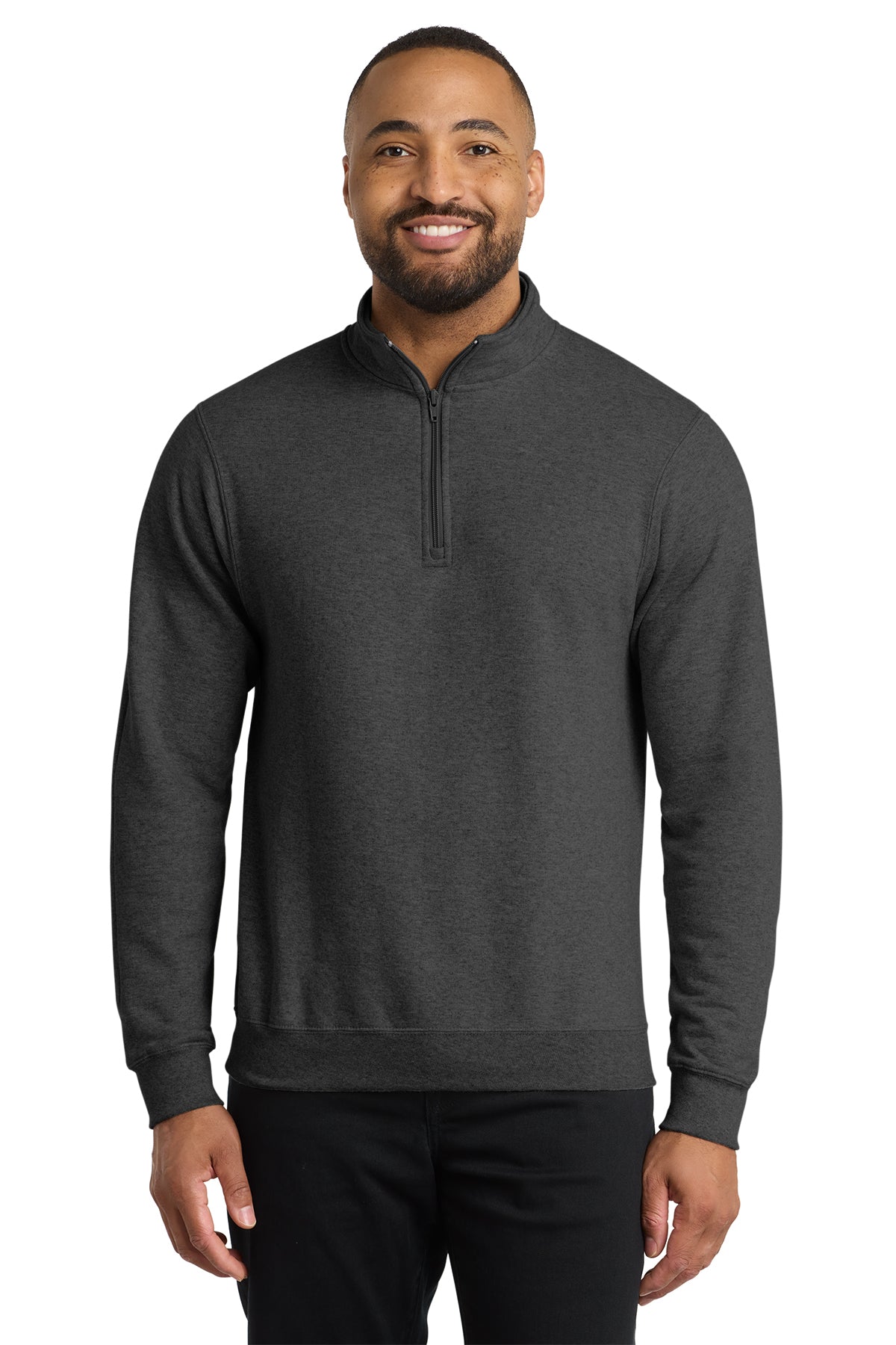 Port & Co® Core Fleece 1/4-Zip Pullover Sweatshirt PC78Q - Dark Heather Grey