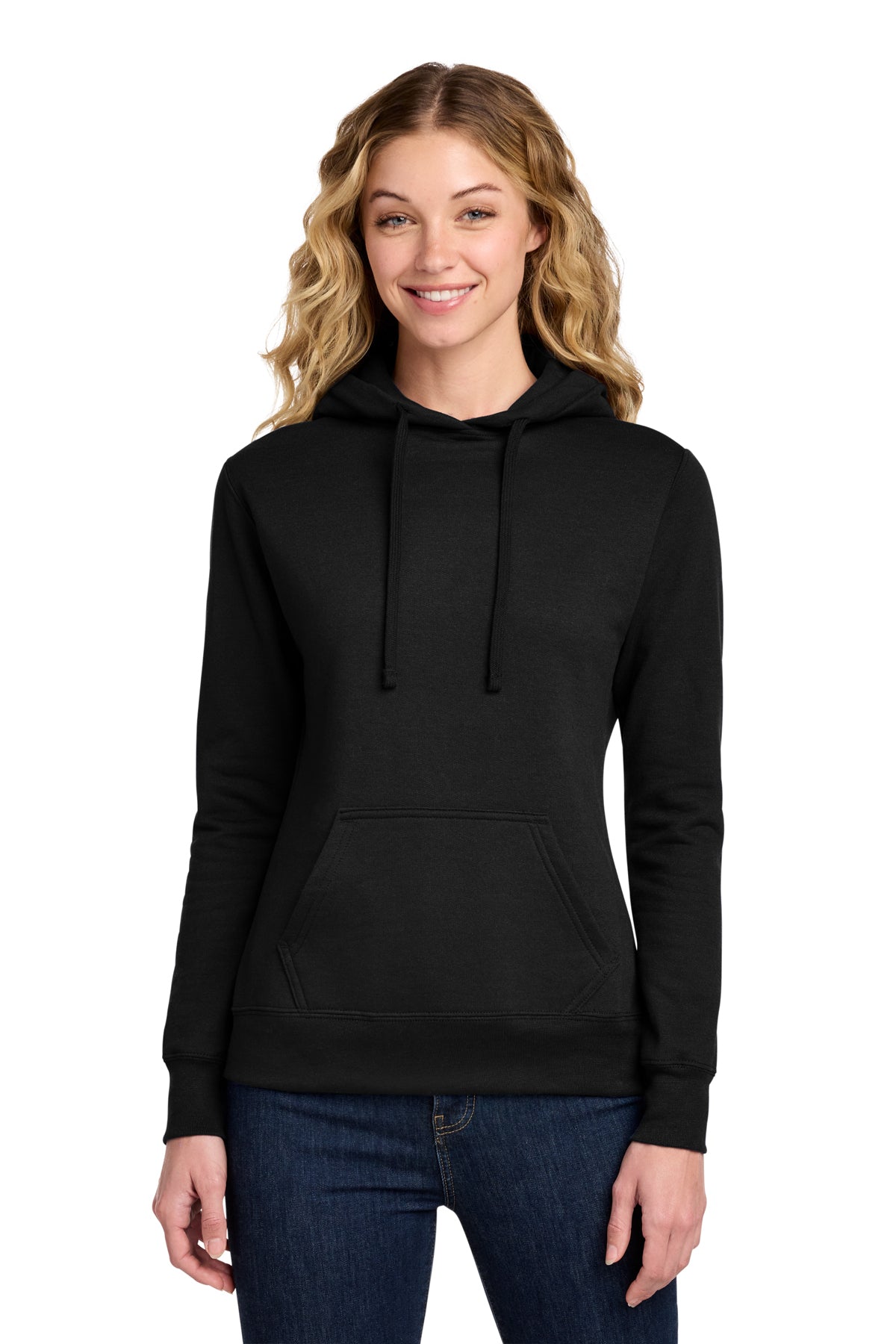 Port & Co® Women's Core Fleece Pullover Hooded Sweatshirt LPC78H - Jet Black