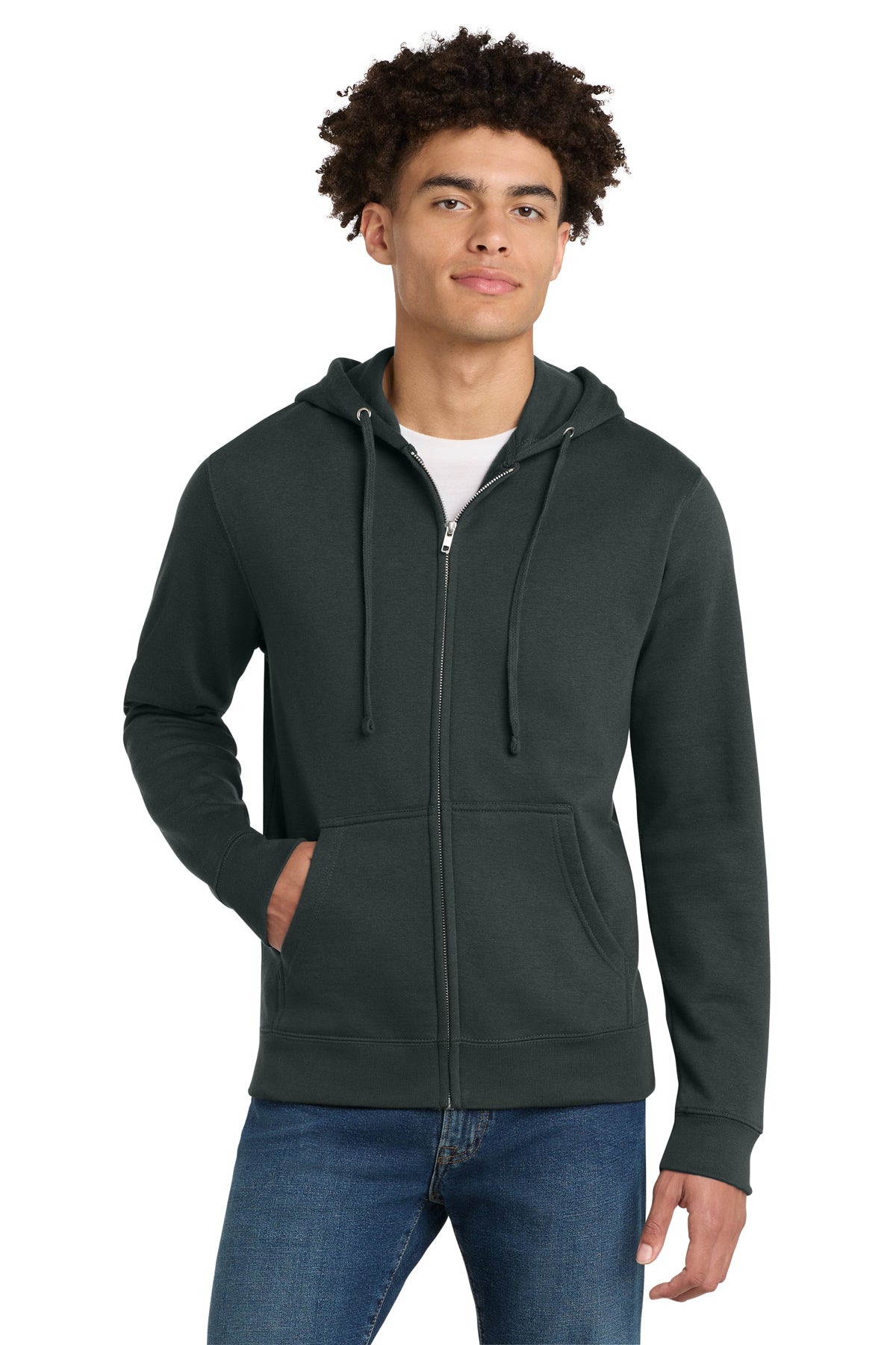 District® V.I.T.™ Fleece Full-Zip Hoodie DT6102 - Charcoal