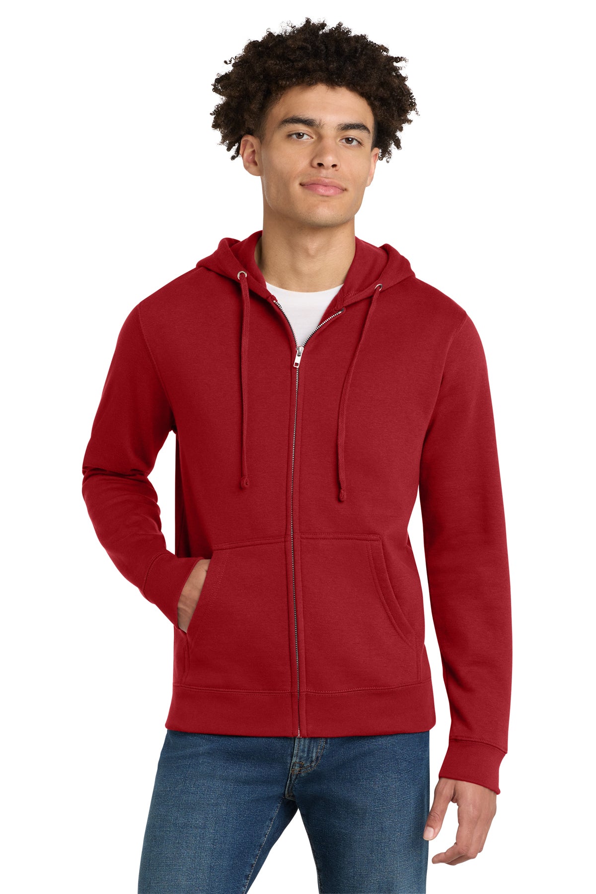 District® V.I.T.™ Fleece Full-Zip Hoodie DT6102 - Classic Red
