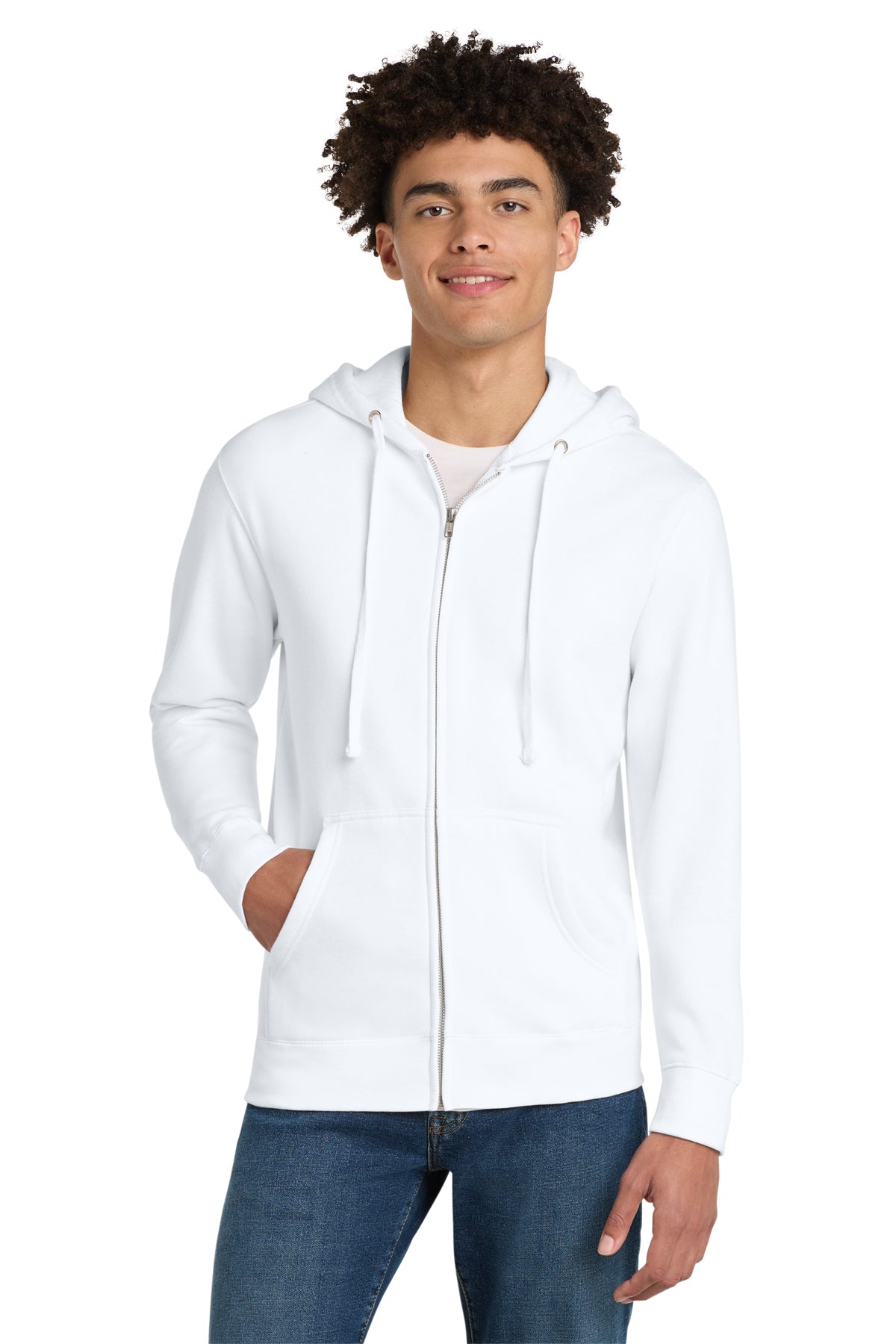 District® V.I.T.™ Fleece Full-Zip Hoodie DT6102 - White