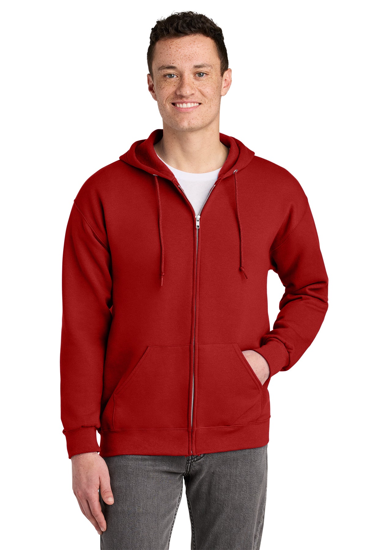 Jerzees® NuBlend® Full-Zip Hooded Sweatshirt 993M - True Red