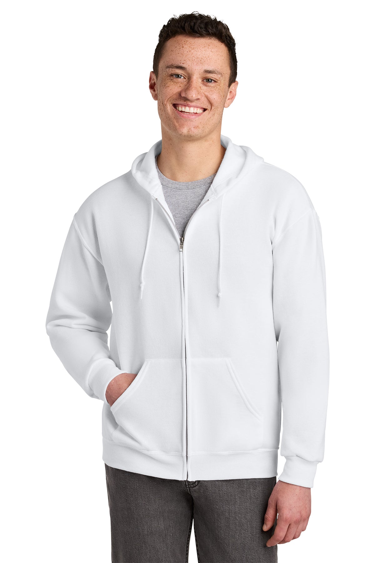 Jerzees® NuBlend® Full-Zip Hooded Sweatshirt 993M - White