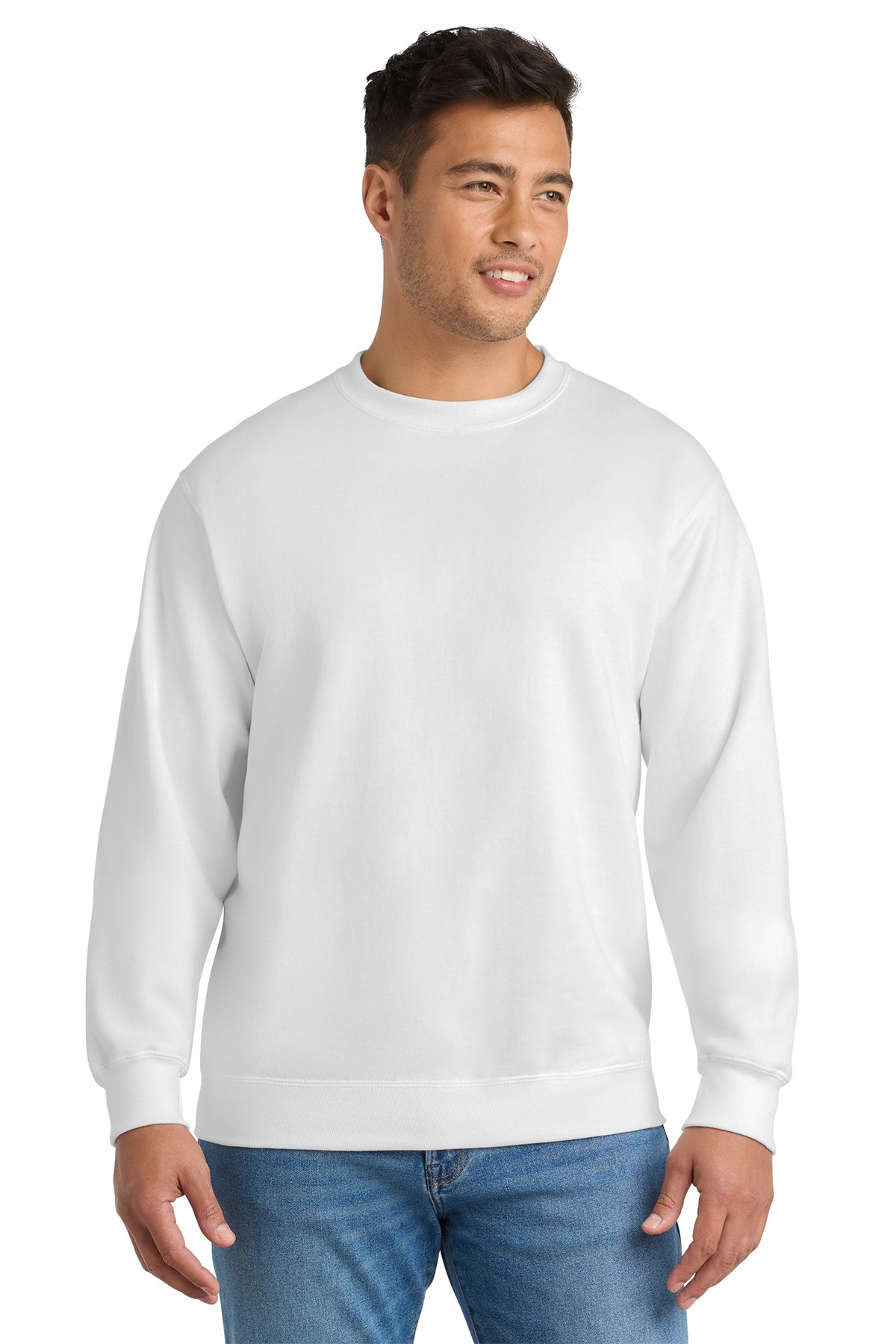 Port & Co® Essential Fleece Crewneck Sweatshirt PC90 - White