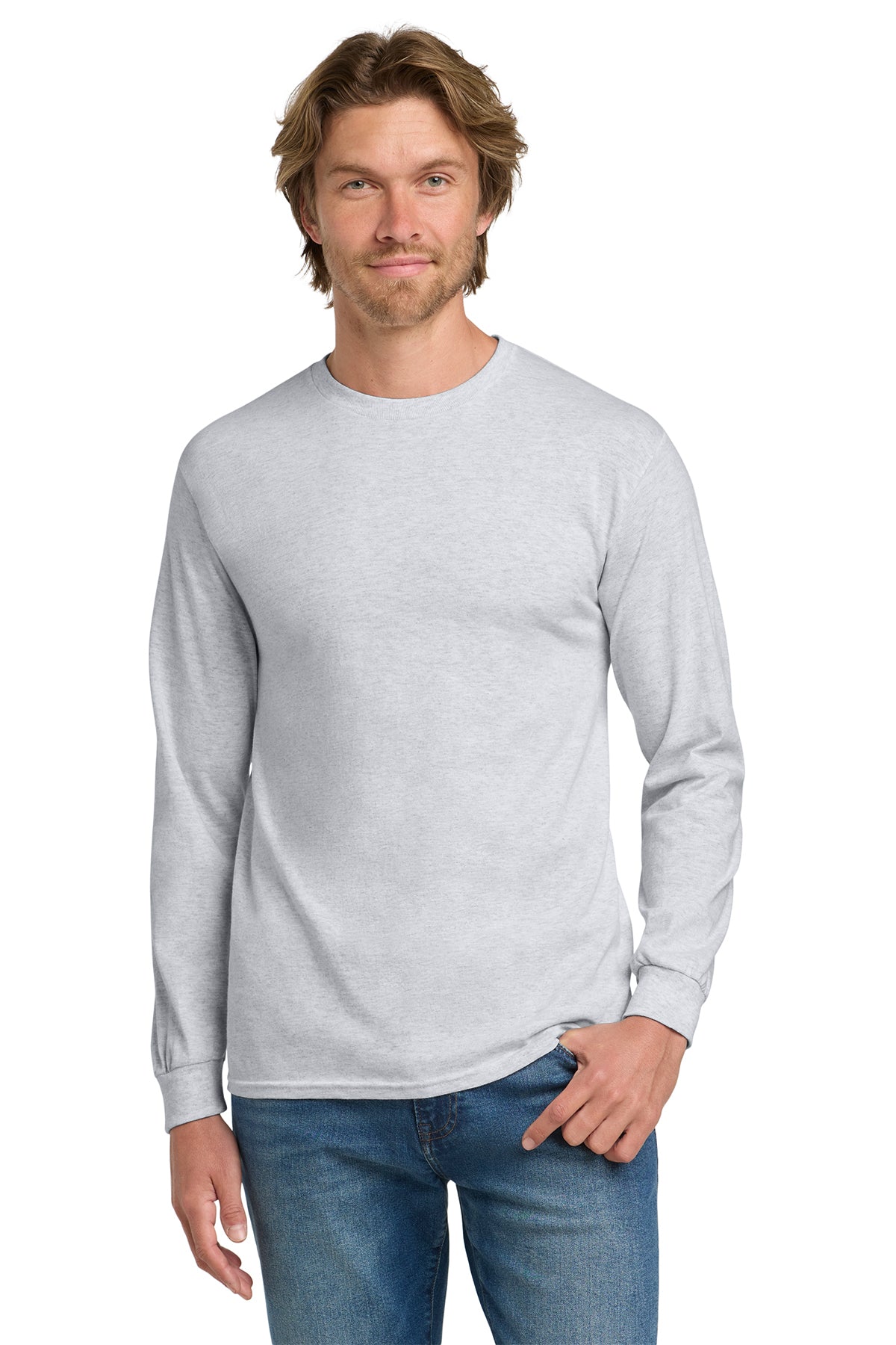 Gildan® Heavy Cotton™ 100% Cotton Long Sleeve T-Shirt 5400 - Ash