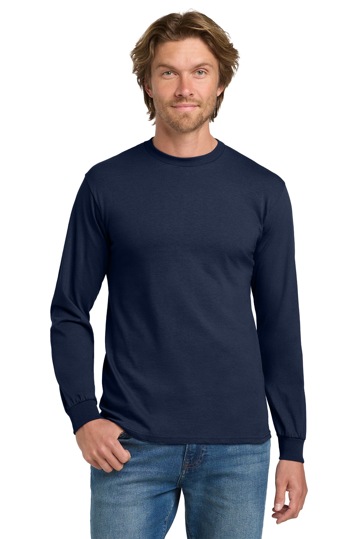 Gildan® Heavy Cotton™ 100% Cotton Long Sleeve T-Shirt 5400 - Navy