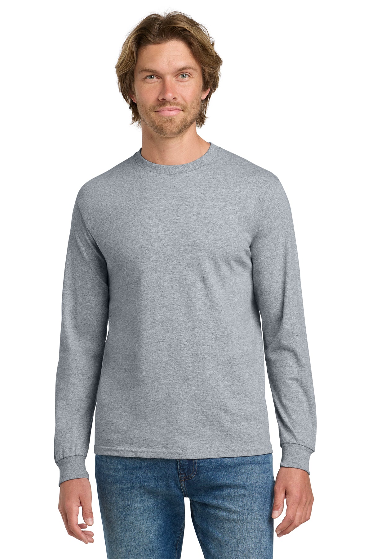 Gildan® Heavy Cotton™ 100% Cotton Long Sleeve T-Shirt 5400 - Sport Grey