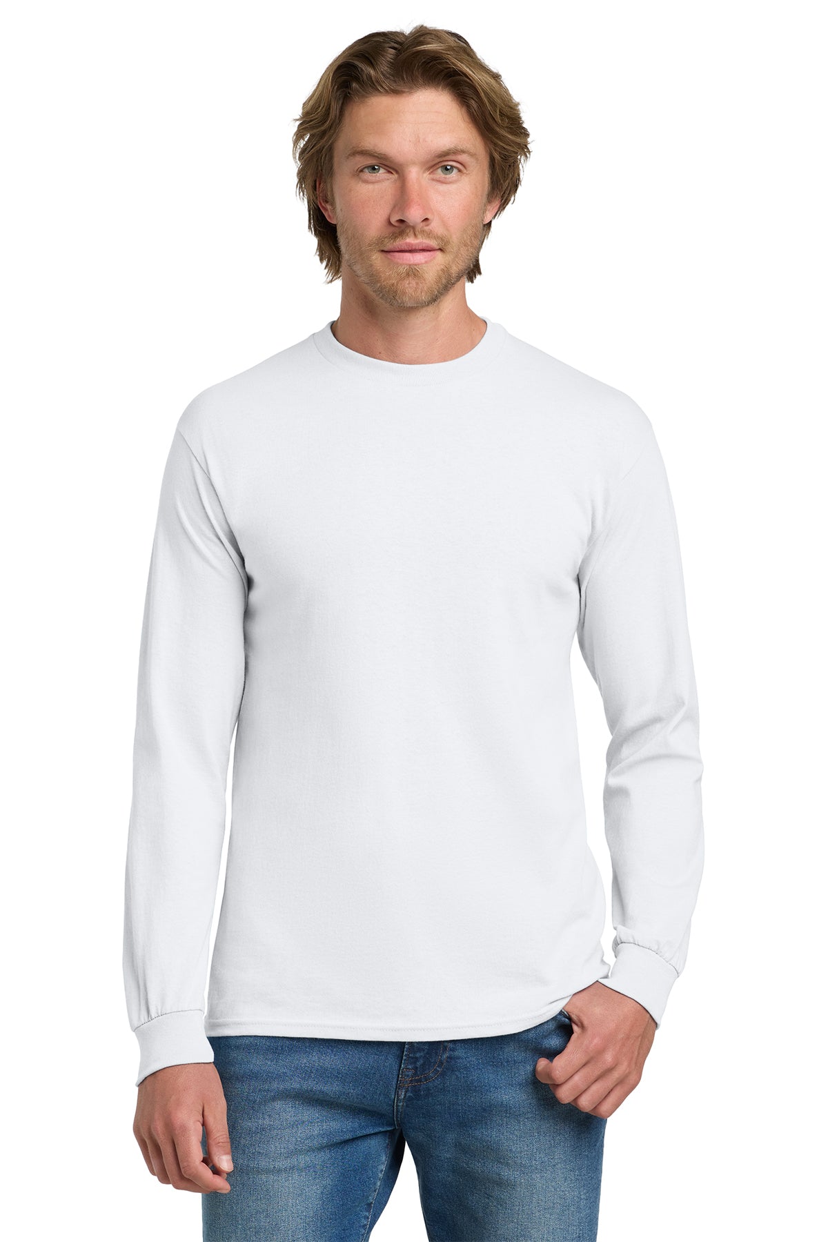 Gildan® Heavy Cotton™ 100% Cotton Long Sleeve T-Shirt 5400 - White