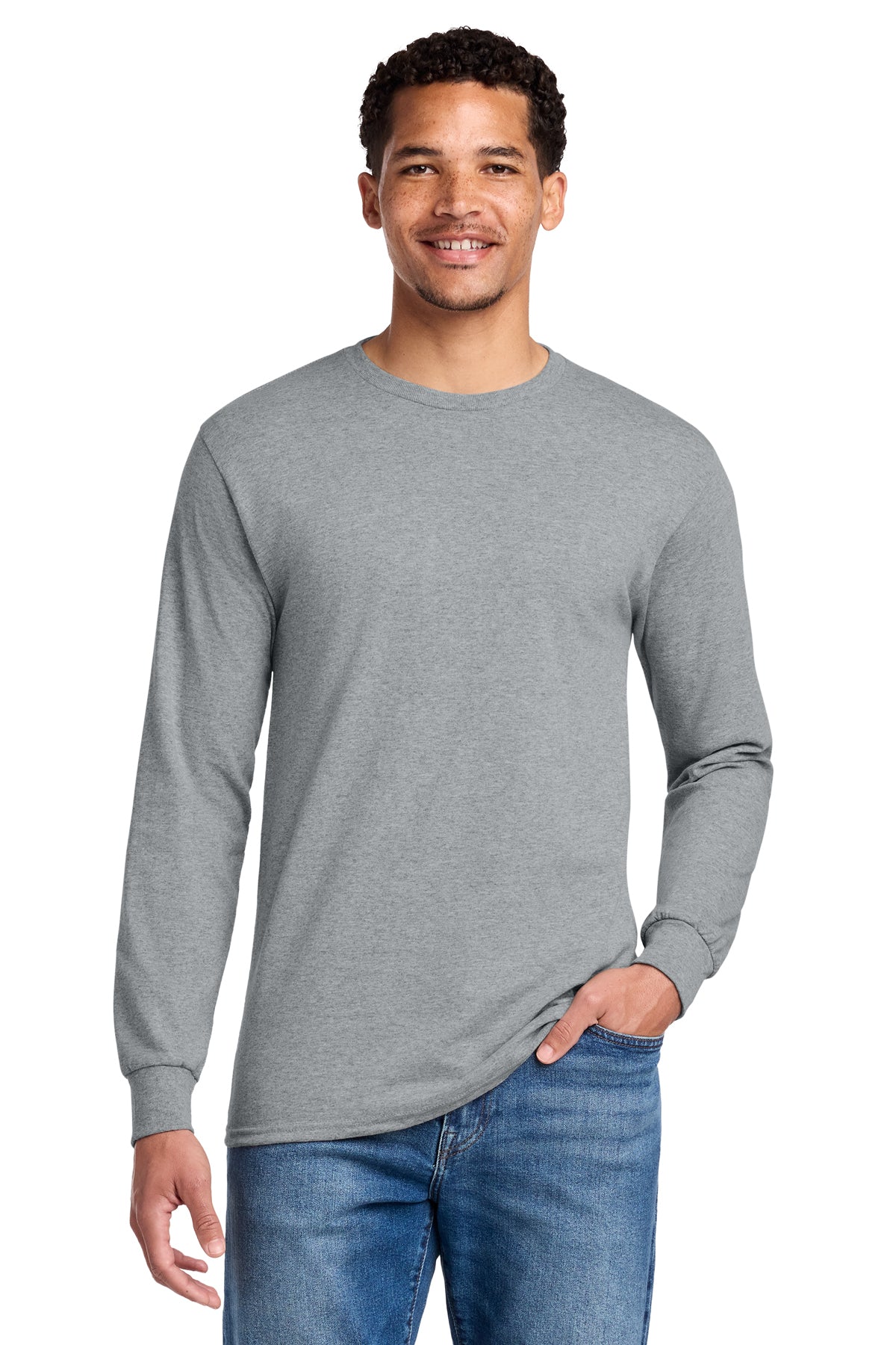 Jerzees® Dri-Power® 50/50 Cotton/Poly Long Sleeve T-Shirt 29LS - Athletic Heather