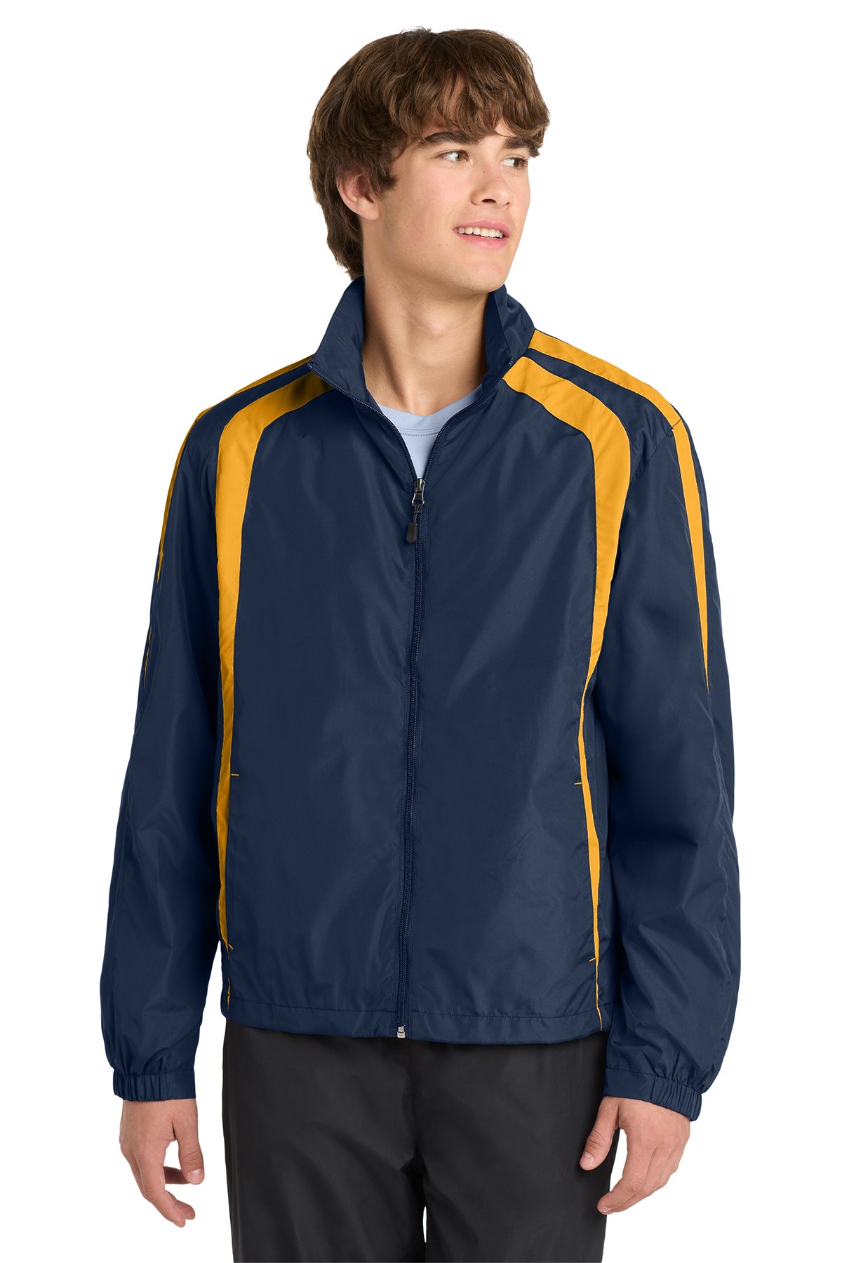 Sport-Tek® Colorblock Raglan Jacket JST60 - True Navy/ Gold