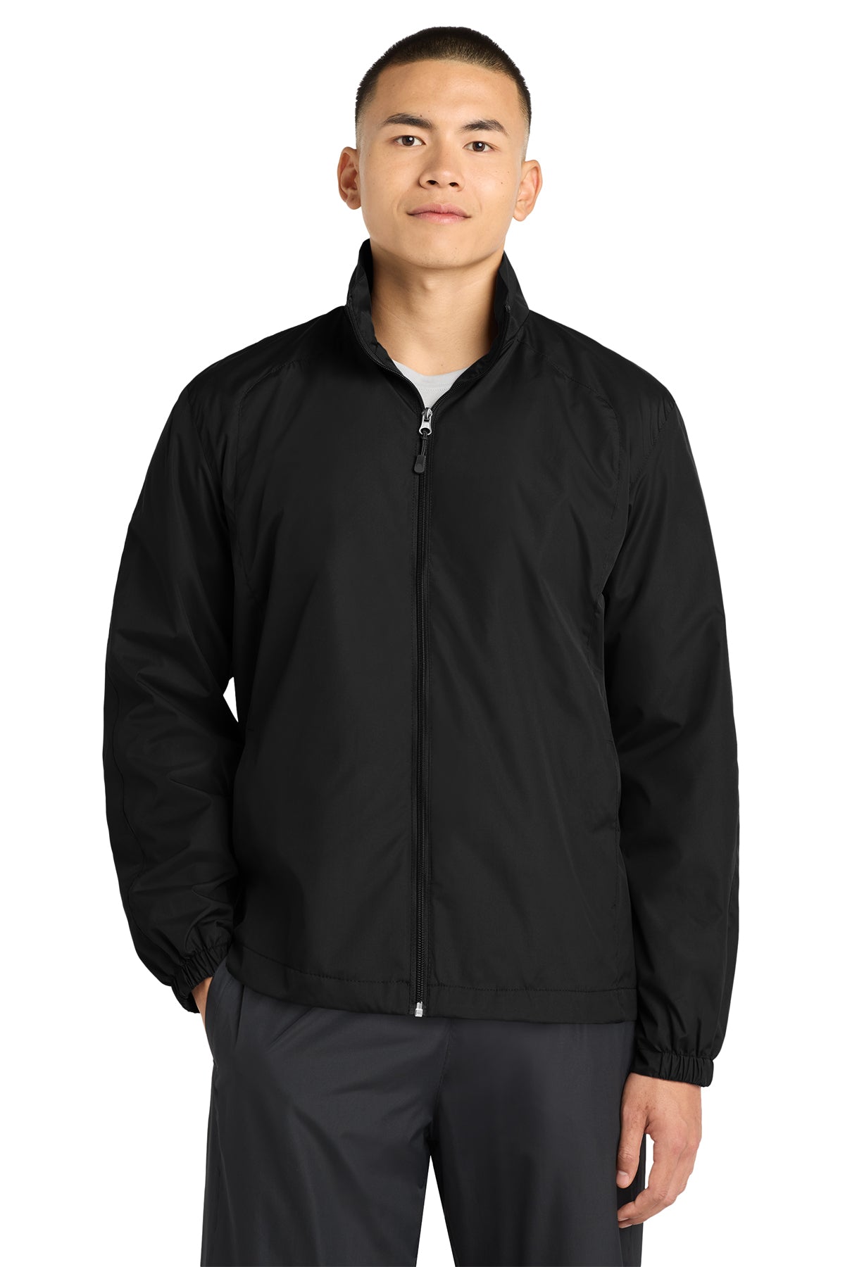 Sport-Tek® Full-Zip Wind Jacket JST70 - Black