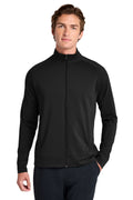Sport-Tek® Sport-Wick® Stretch Full-Zip Cadet Jacket ST857 - Black