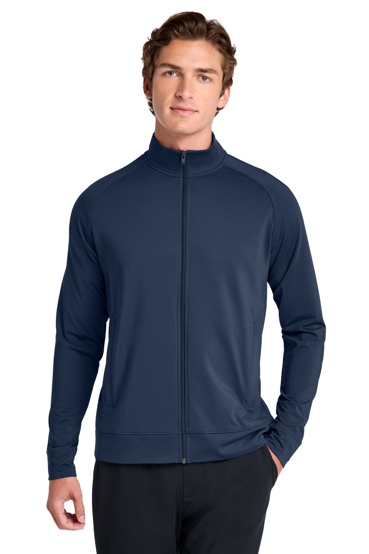 Sport-Tek® Sport-Wick® Stretch Full-Zip Cadet Jacket ST857 - True Navy
