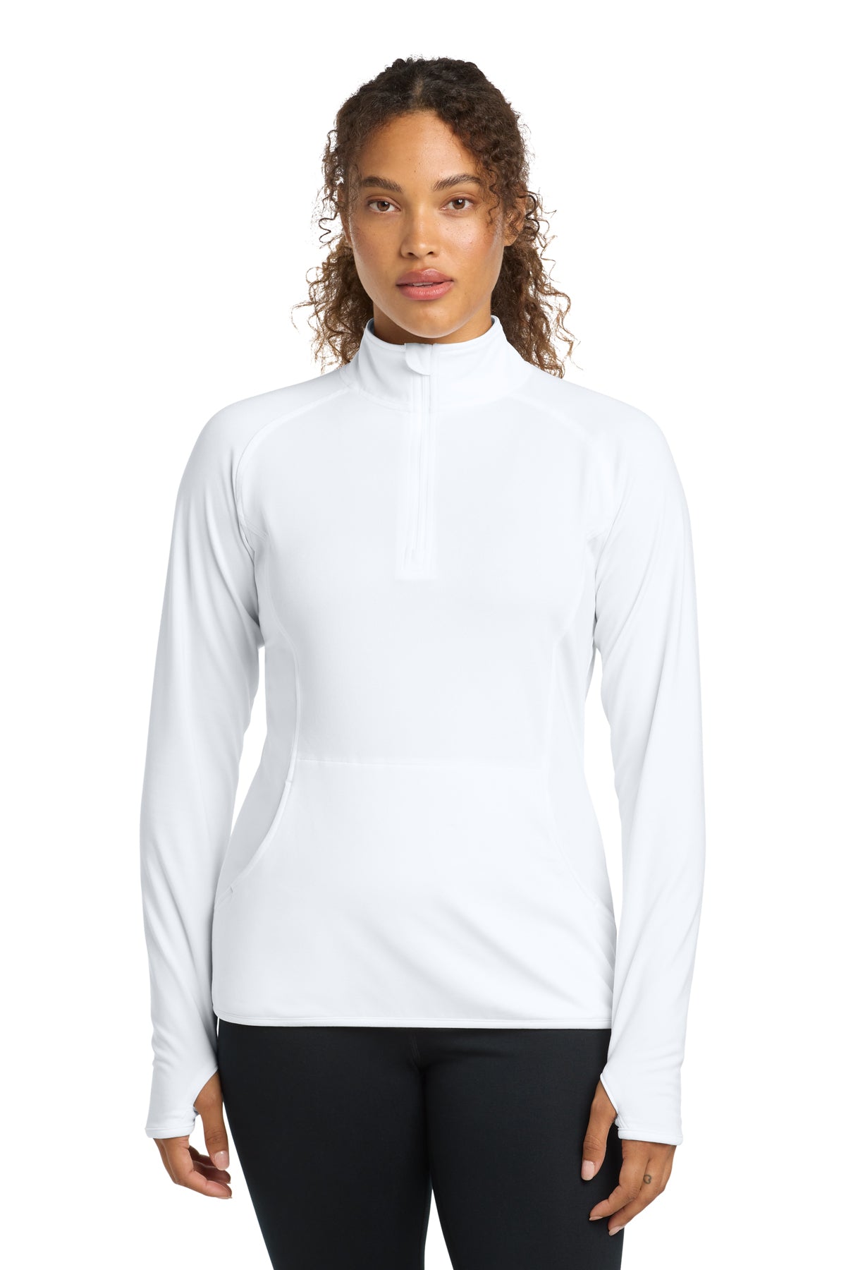 Sport-Tek® Women's Sport-Wick® Stretch 1/4-Zip Pullover LST850 - White