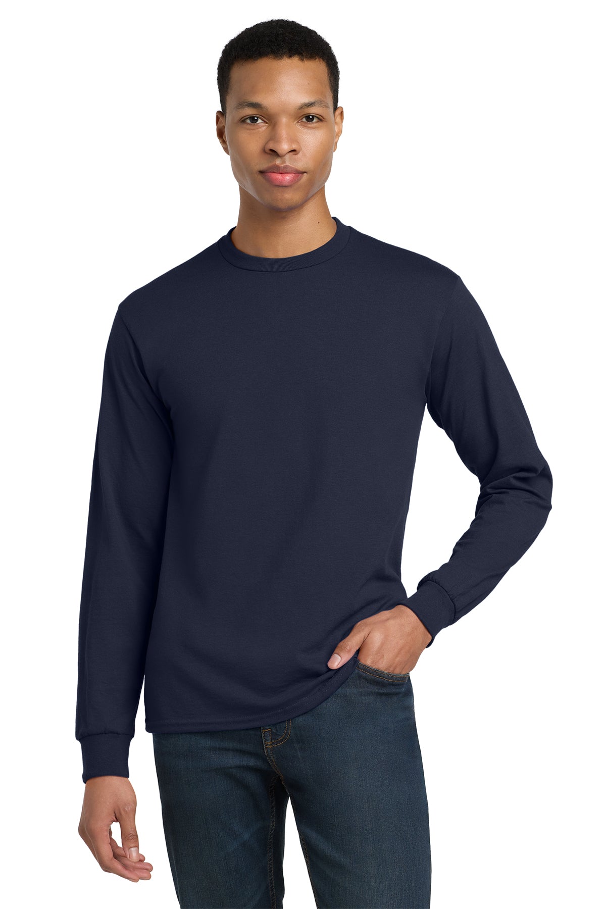 Gildan® DryBlend® 50 Cotton/50 Poly Long Sleeve T-Shirt 8400 - Navy