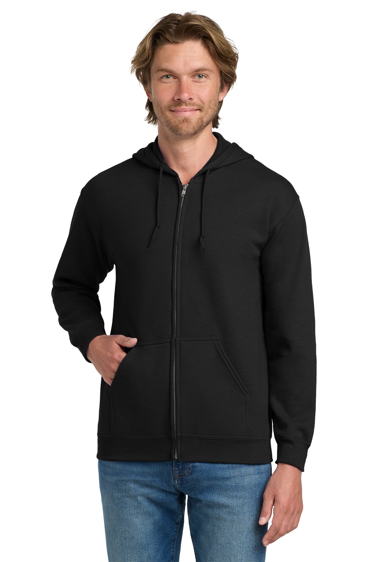 Gildan® Heavy Blend™ Full-Zip Hooded Sweatshirt 18600 - Black