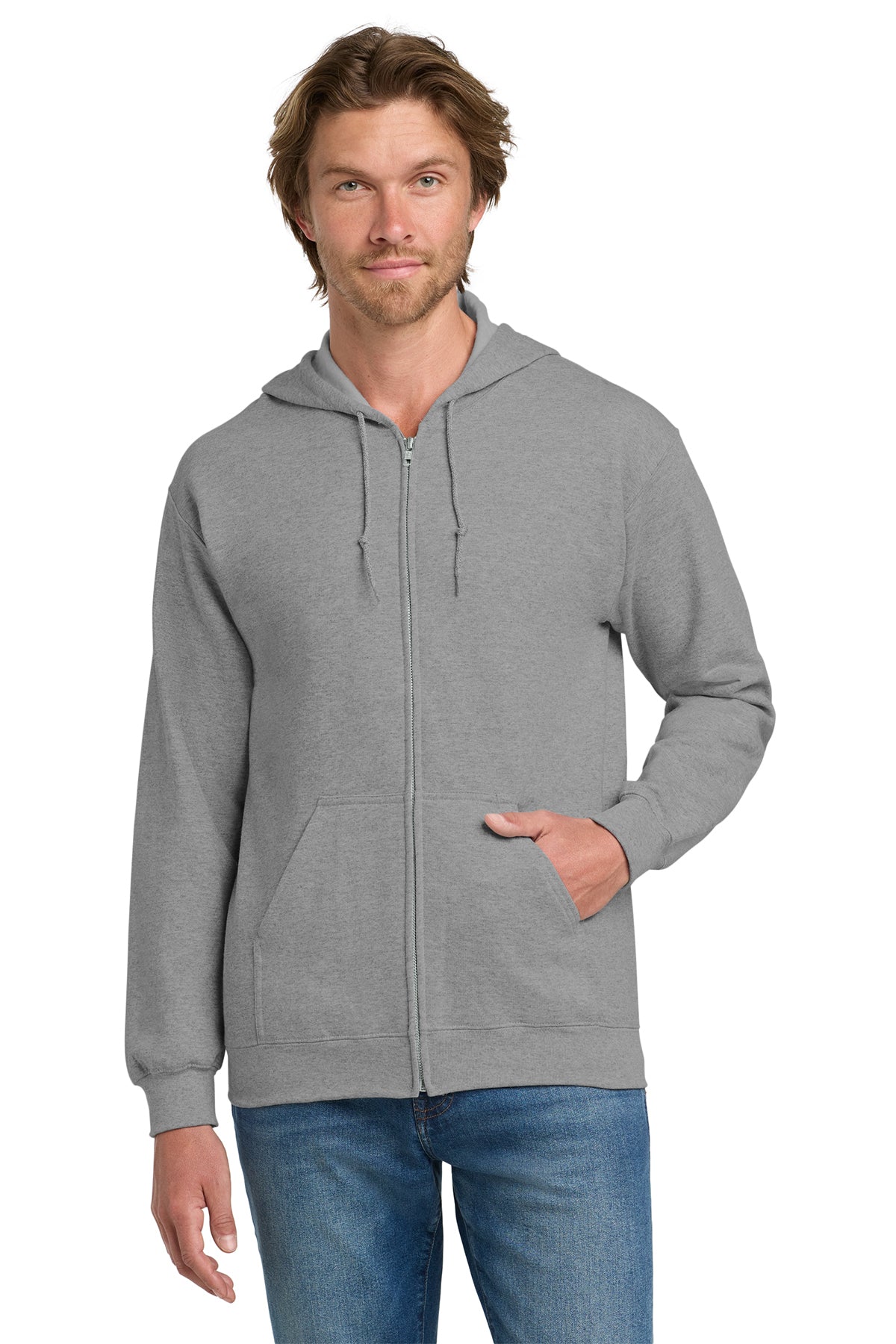 Gildan® Heavy Blend™ Full-Zip Hooded Sweatshirt 18600 - Sport Grey