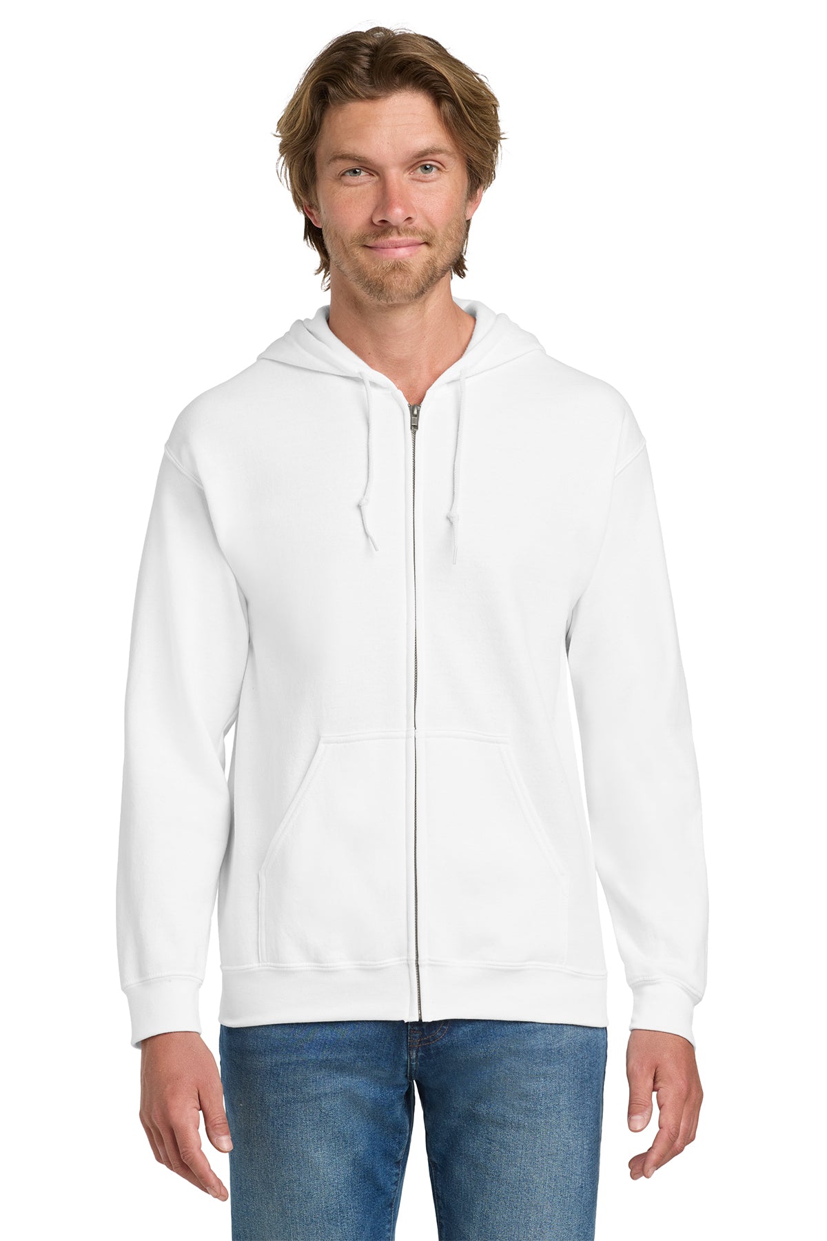 Gildan® Heavy Blend™ Full-Zip Hooded Sweatshirt 18600 - White