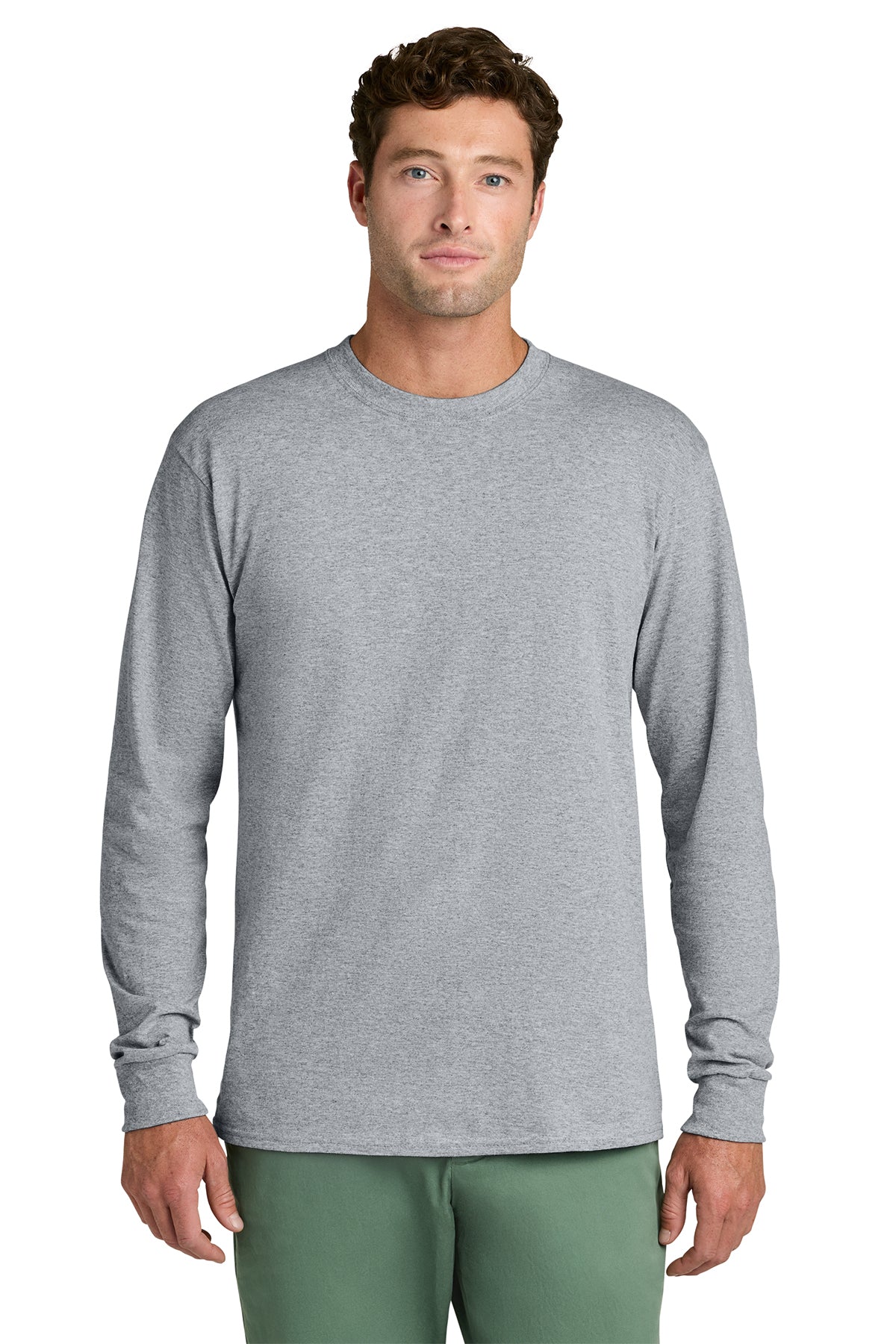 Port & Co® Long Sleeve Core Cotton Tee PC54LS - Athletic Heather