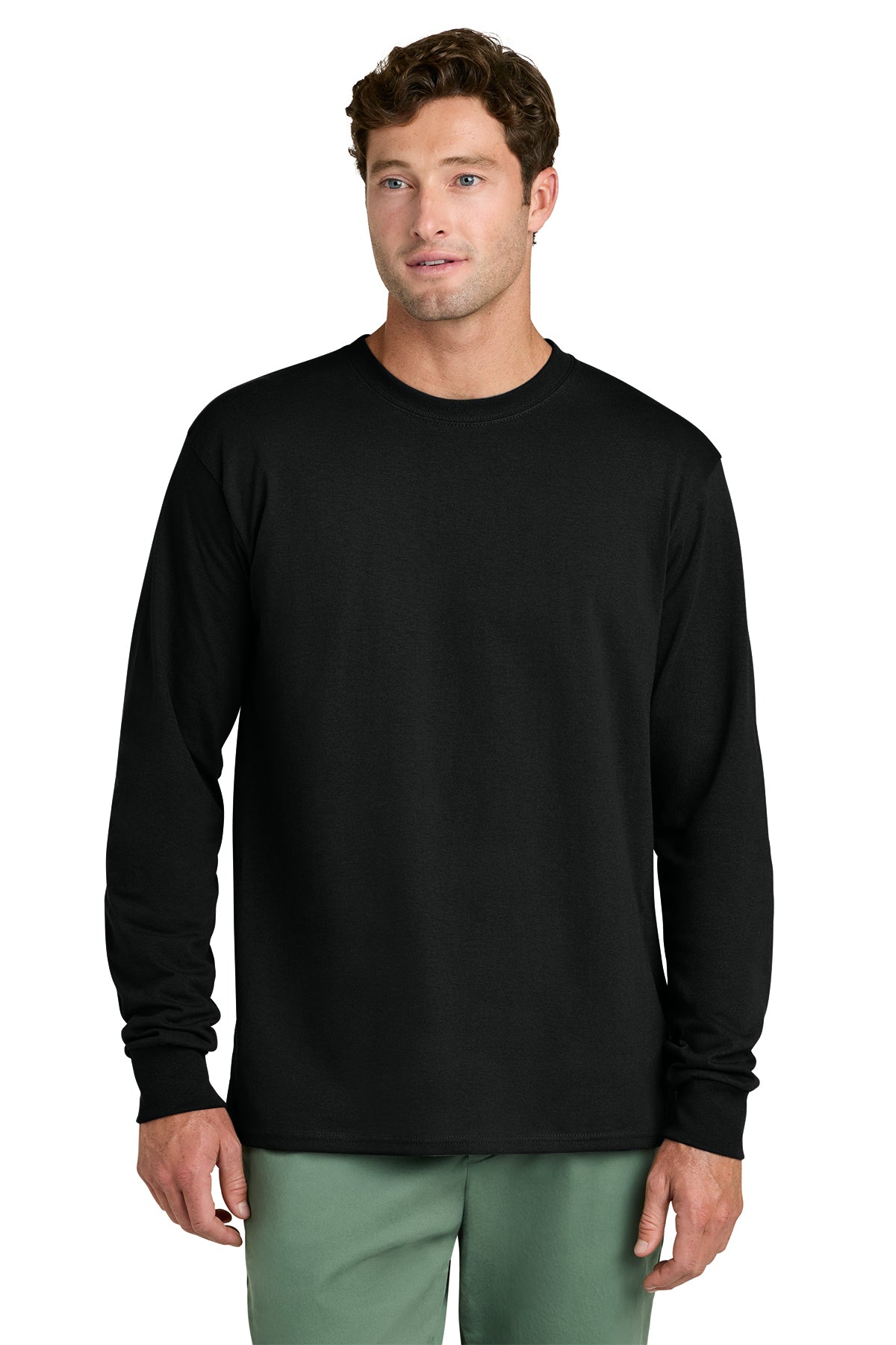 Port & Co® Long Sleeve Core Cotton Tee PC54LS - Jet Black