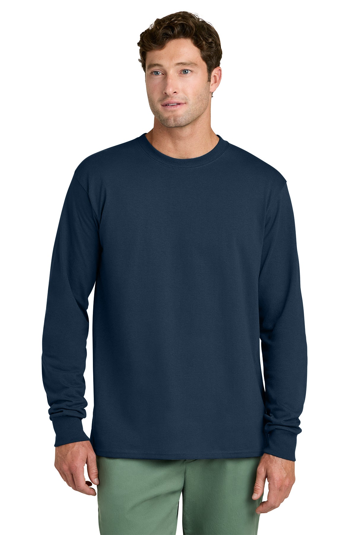 Port & Co® Long Sleeve Core Cotton Tee PC54LS - Navy