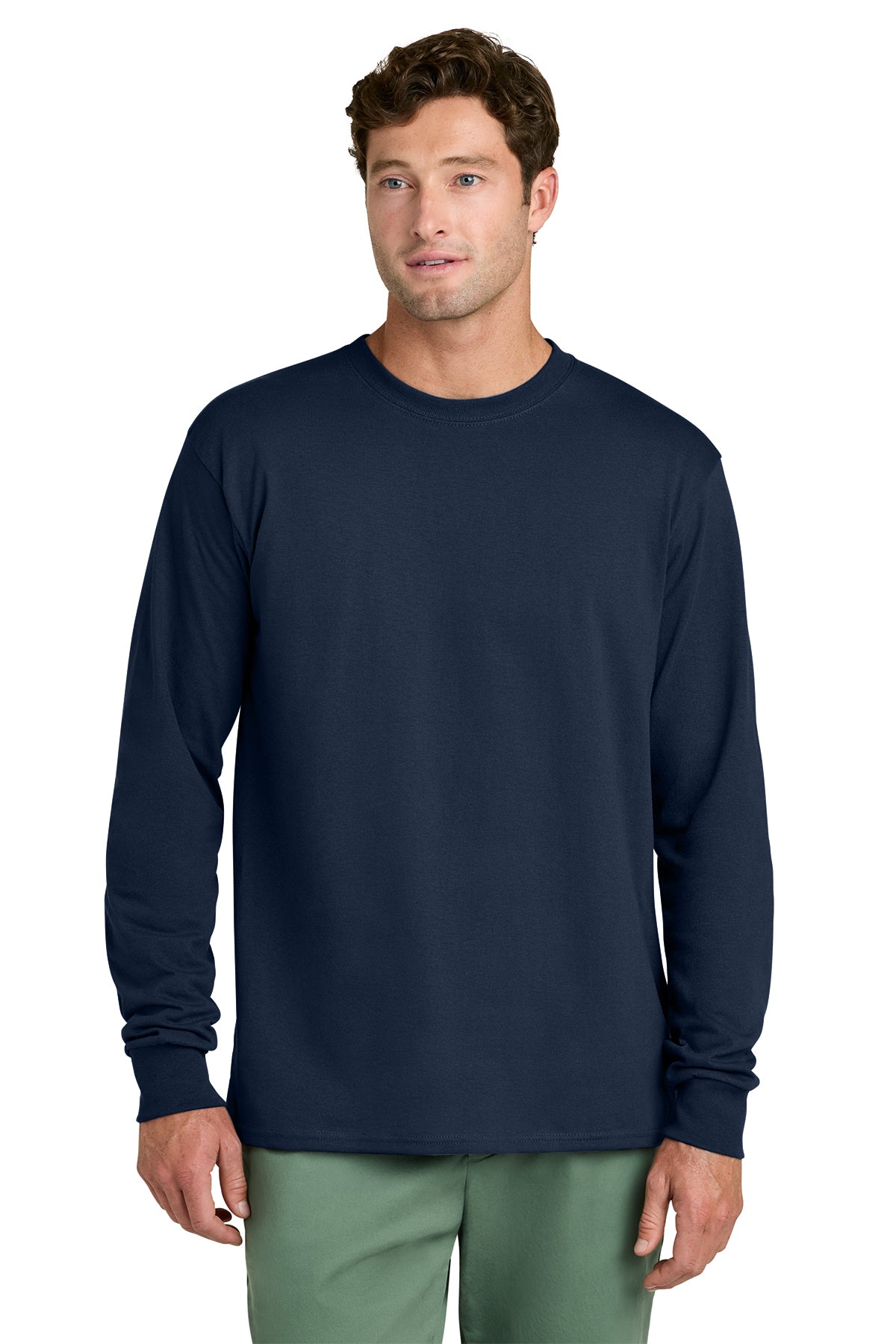 Port & Co® Long Sleeve Core Cotton Tee PC54LS - True Navy