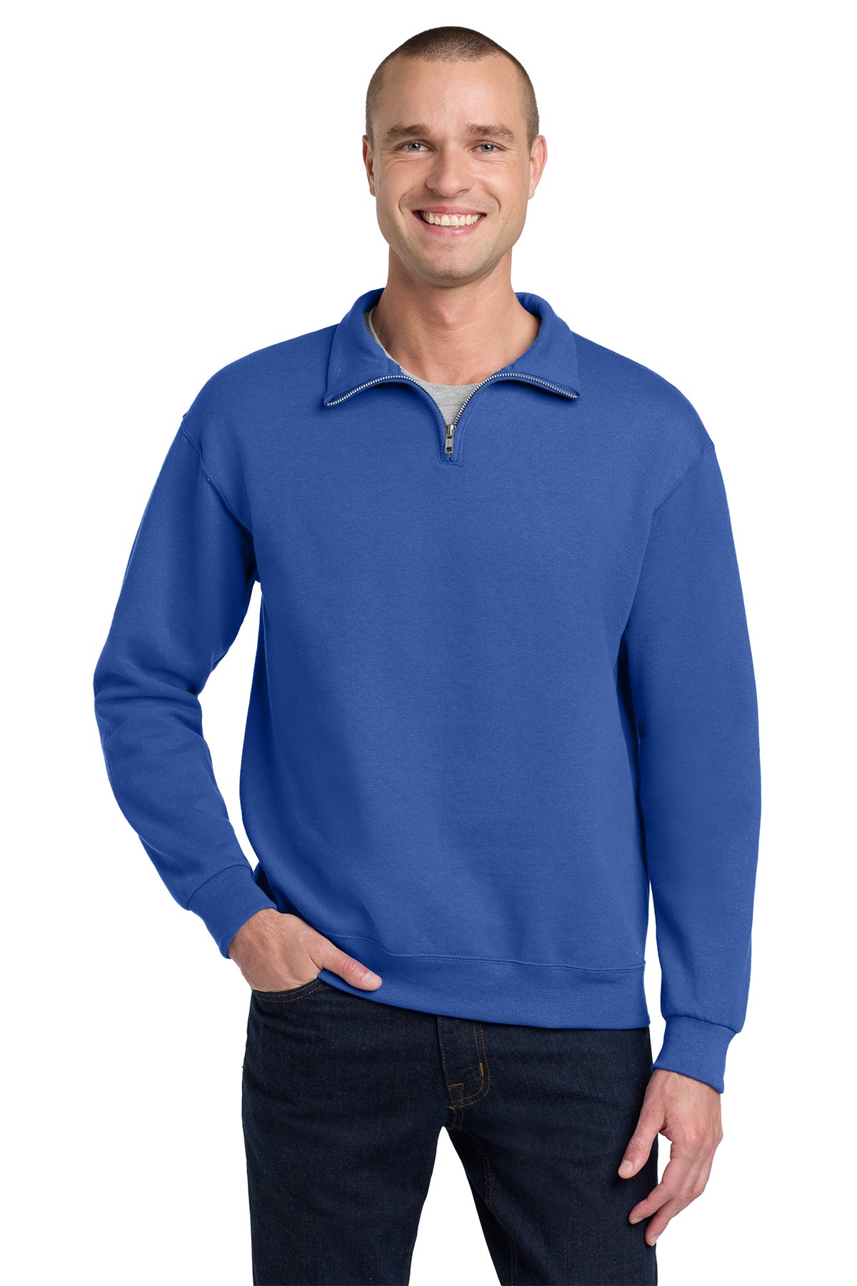 Jerzees® NuBlend® 1/4-Zip Cadet Collar Sweatshirt 995M - Royal