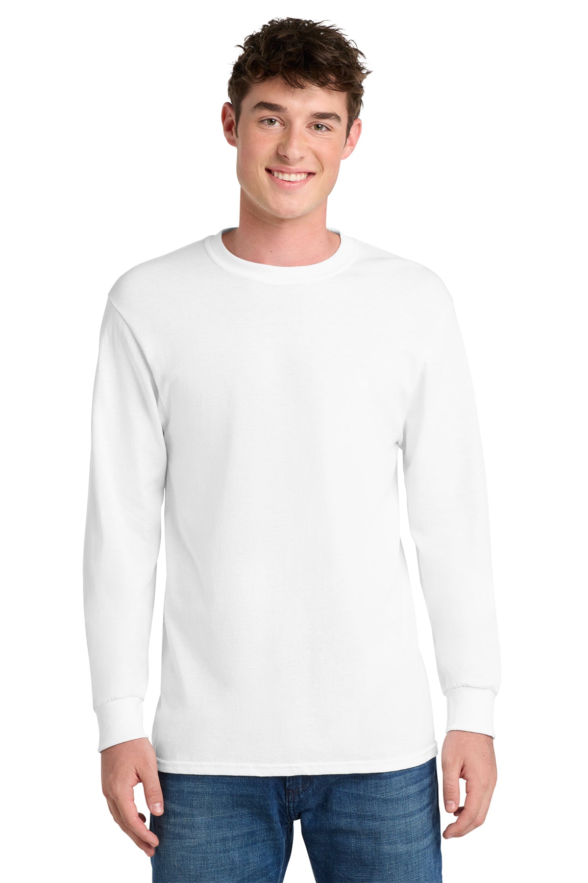 Port & Co® Long Sleeve Core Blend Tee PC55LS - White