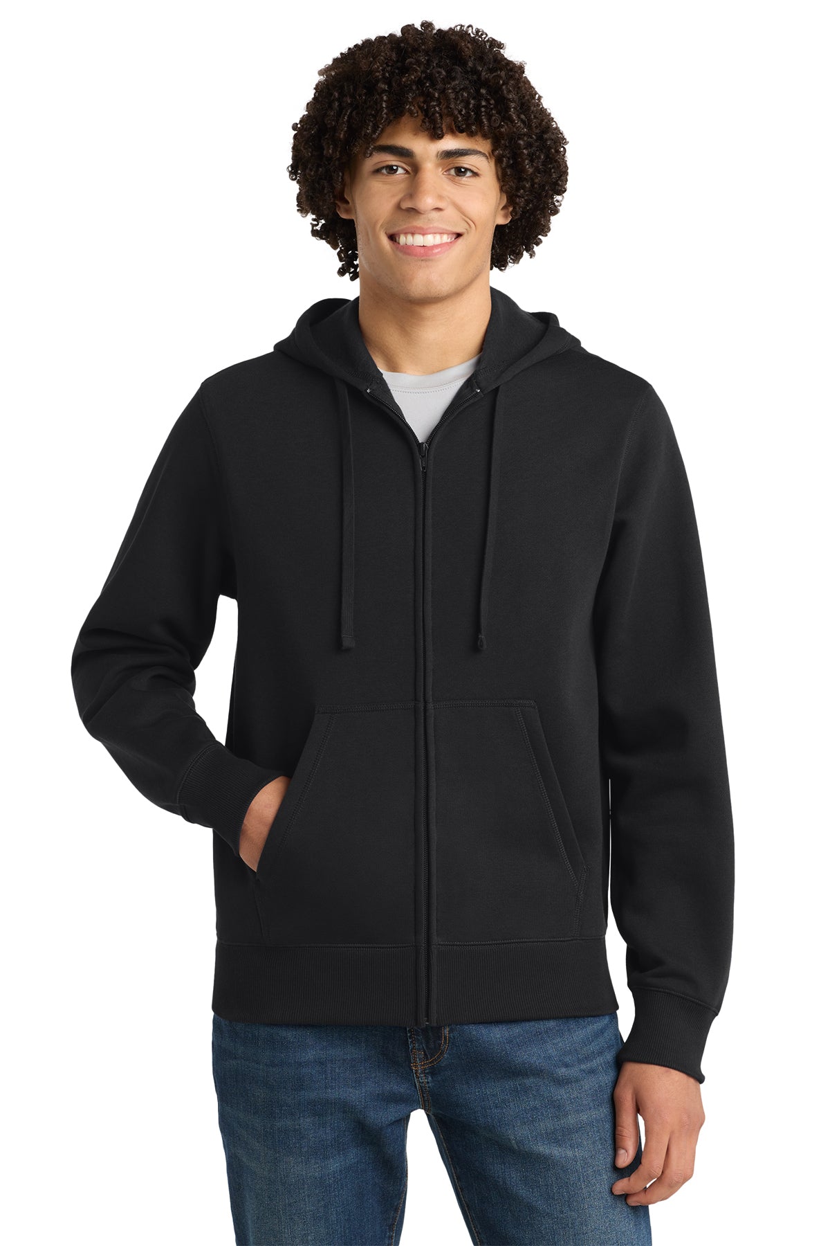 Sport-Tek® Full-Zip Hooded Sweatshirt ST258 - Black