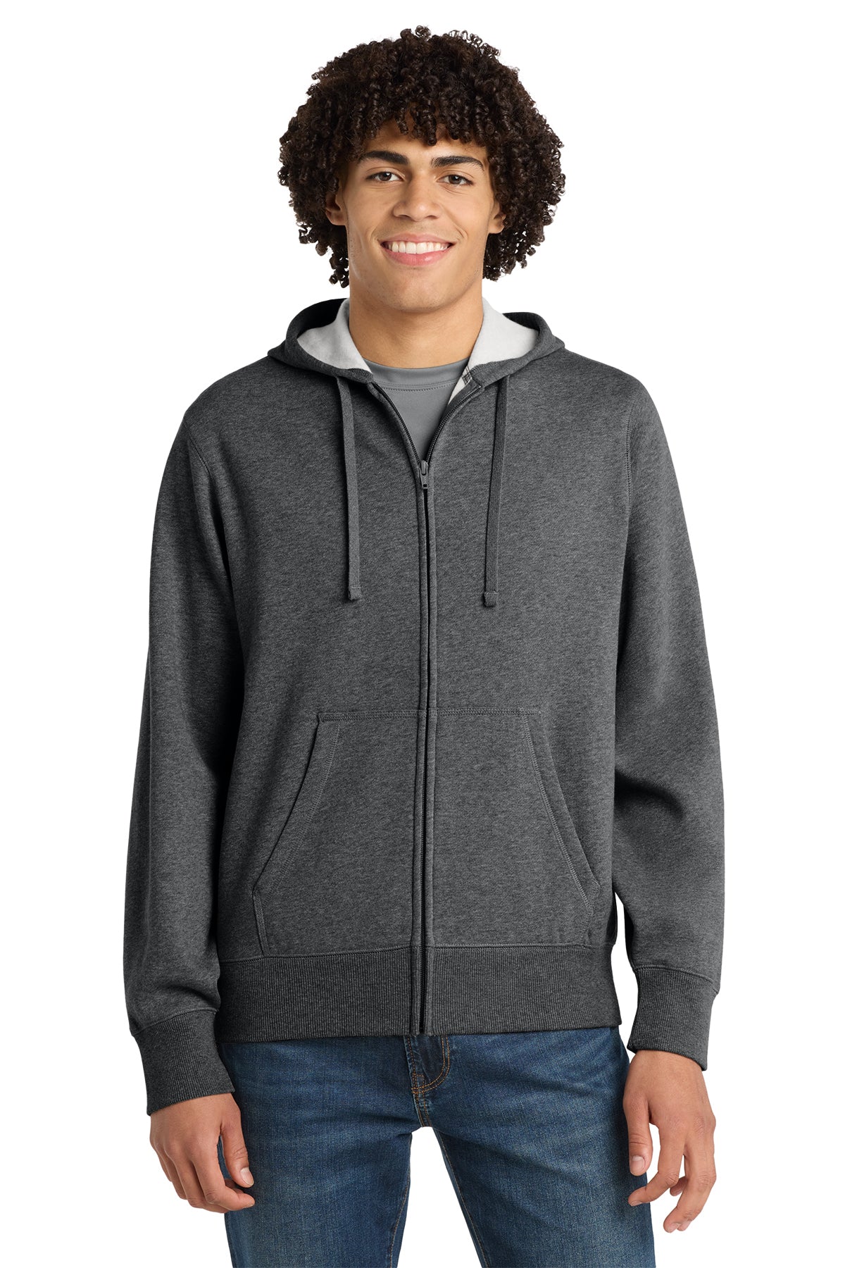 Sport-Tek® Full-Zip Hooded Sweatshirt ST258 - Graphite Heather