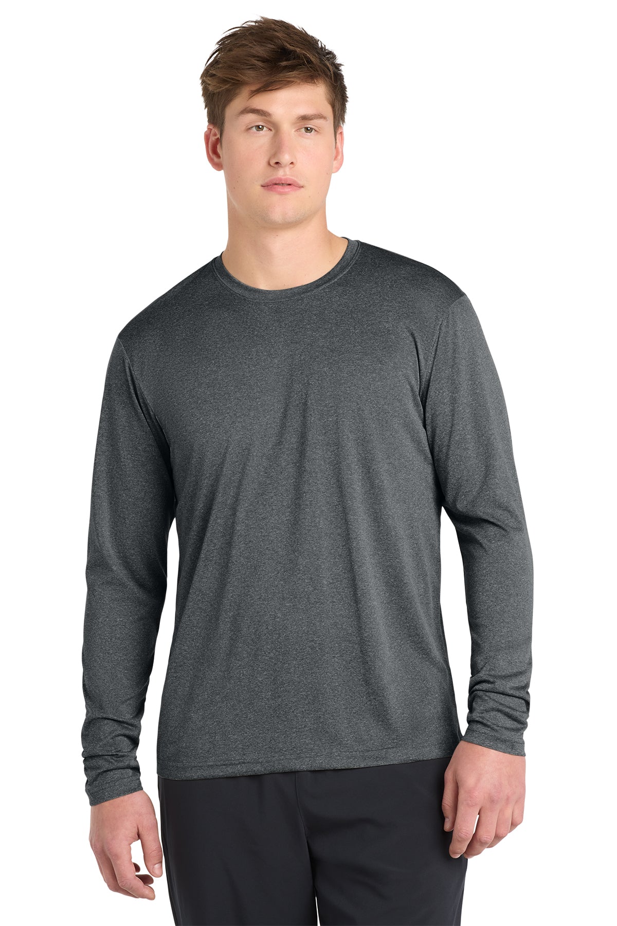 Sport-Tek® Long Sleeve Heather Contender™ Tee ST360LS - Graphite Heather