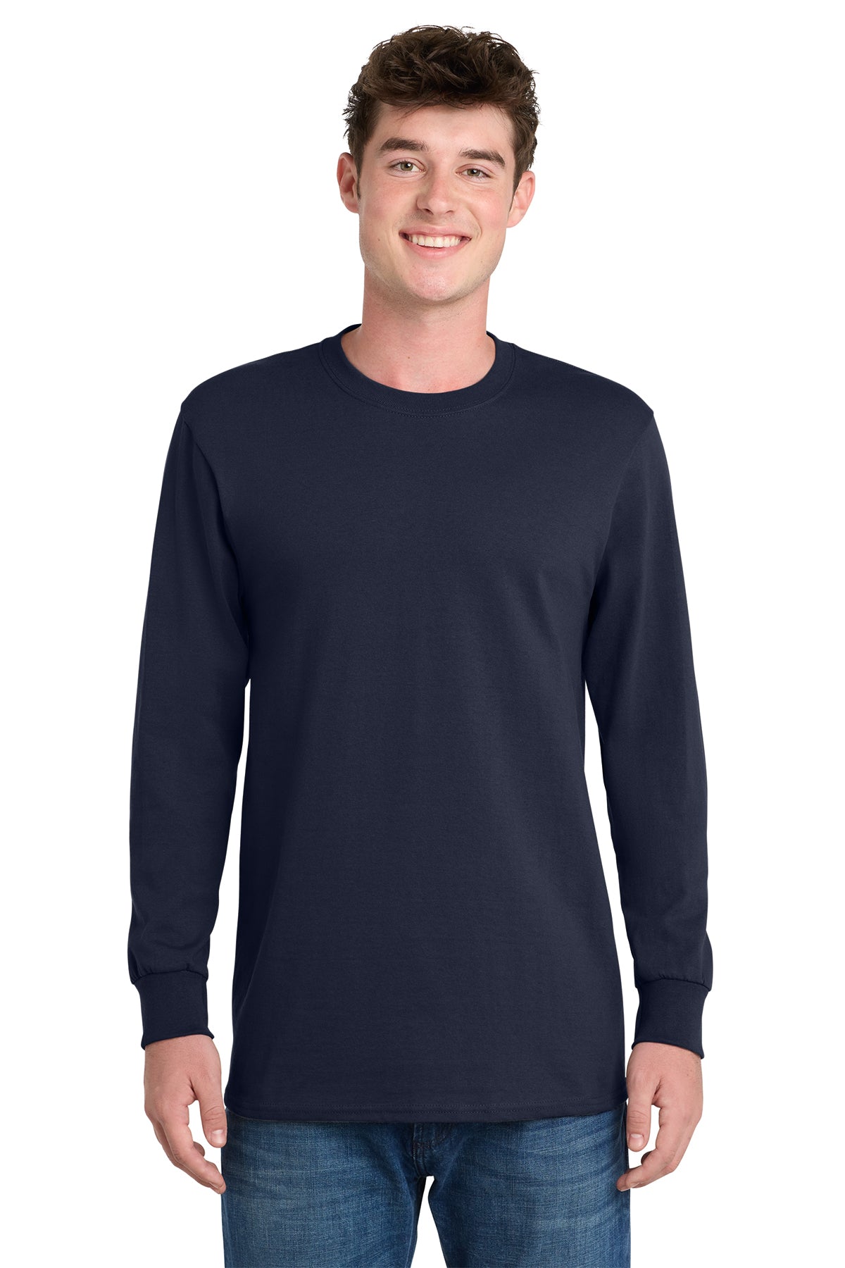 Port & Co® Long Sleeve Essential Tee PC61LS - Deep Navy
