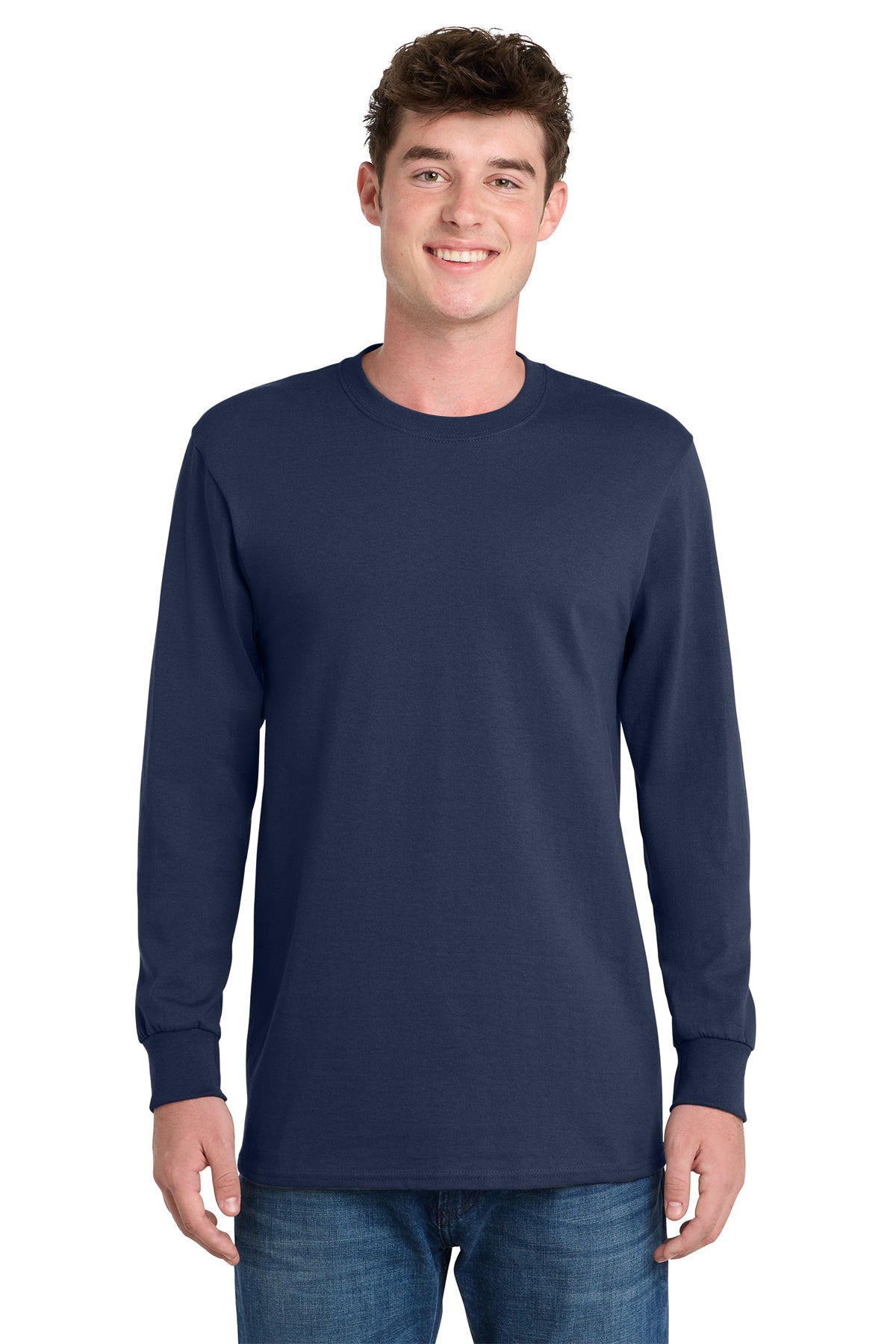 Port & Co® Long Sleeve Essential Tee PC61LS - Navy