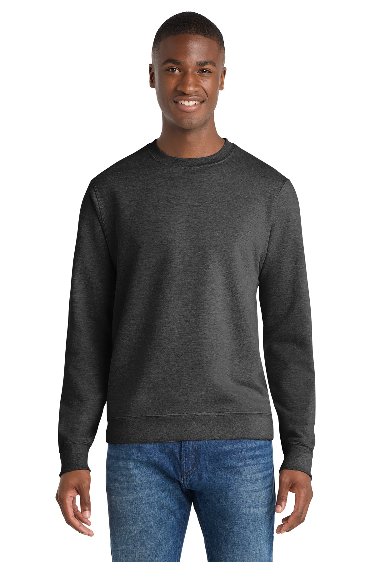 Port & Co® Fan Favorite® Fleece Crewneck Sweatshirt PC850 - Dark Heather Grey