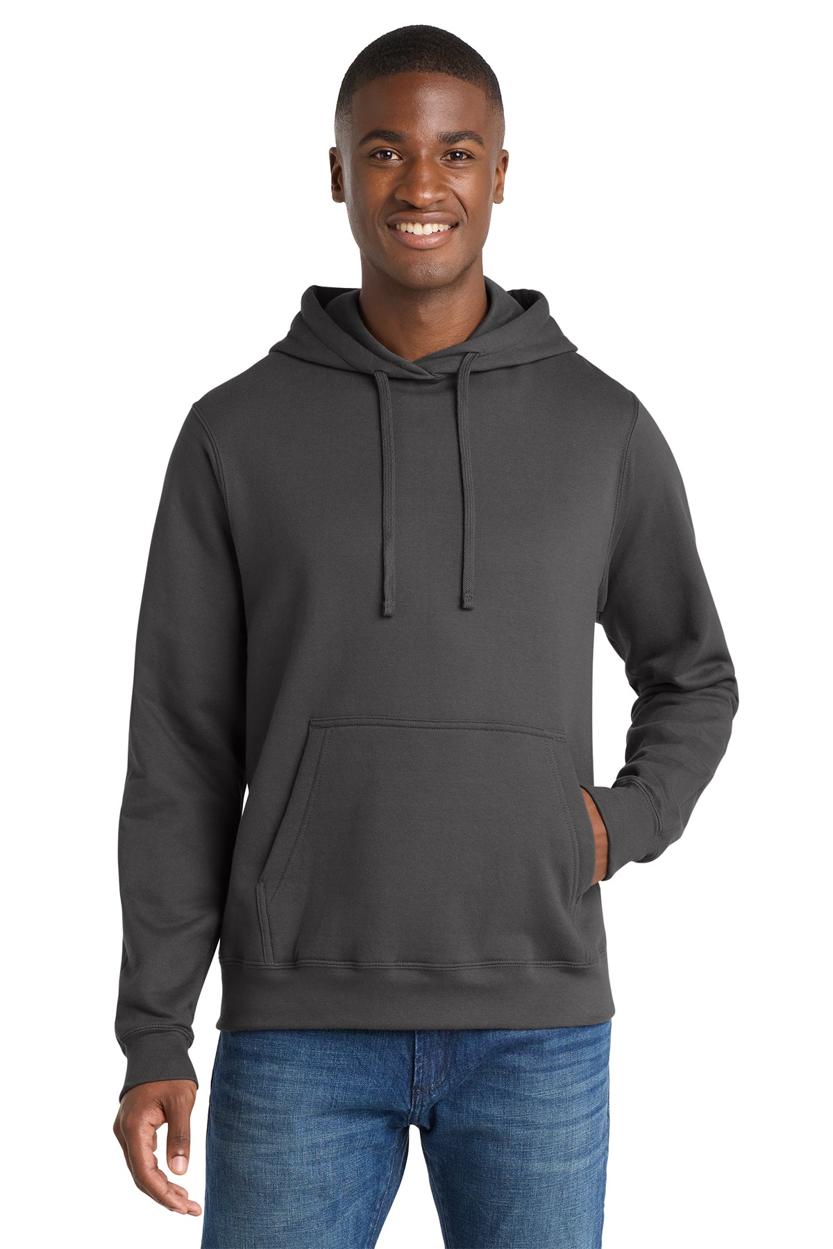 Port & Co® Fan Favorite® Fleece Pullover Hooded Sweatshirt PC850H - Charcoal