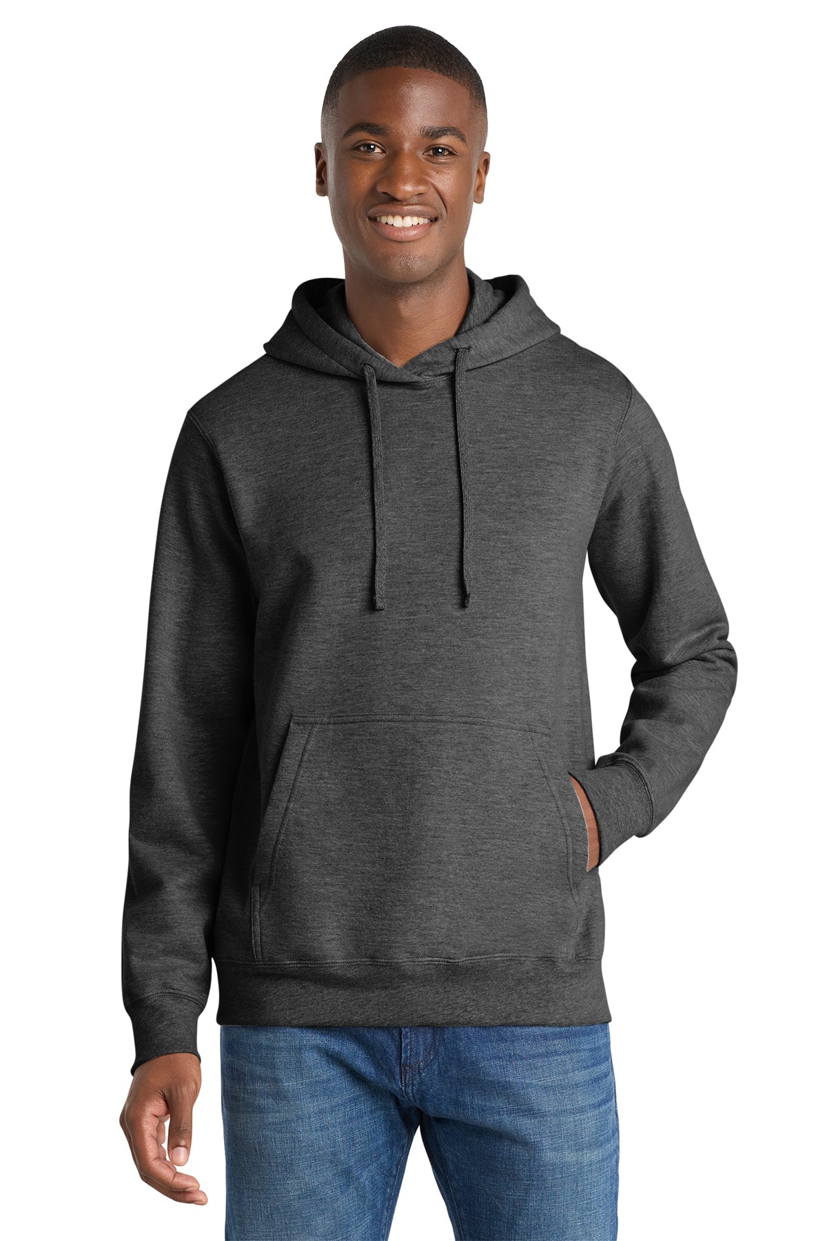 Port & Co® Fan Favorite® Fleece Pullover Hooded Sweatshirt PC850H - Dark Heather Grey