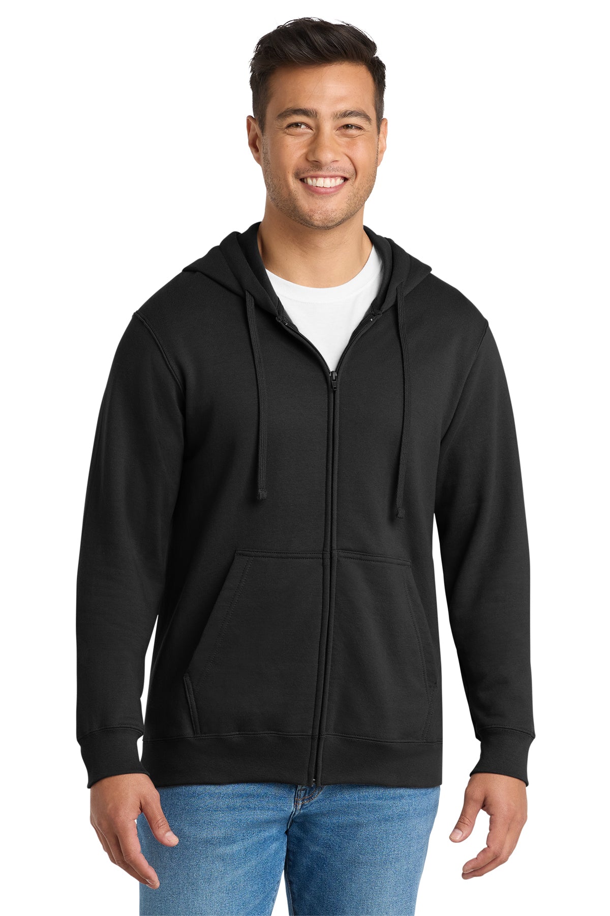 Port & Co® Fan Favorite® Fleece Full-Zip Hooded Sweatshirt PC850ZH - Jet Black