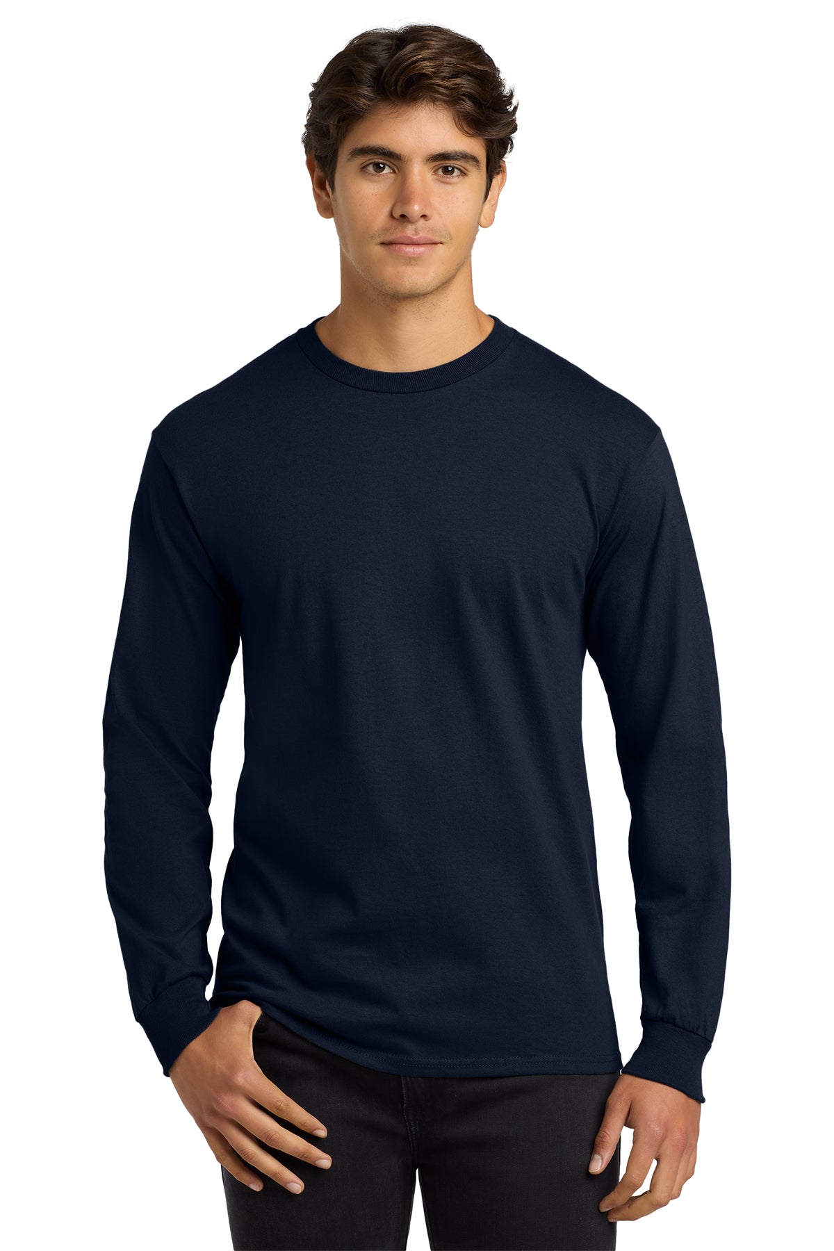 Gildan® Ultra Cotton® 100% US Cotton Long Sleeve T-Shirt G2400 - Navy