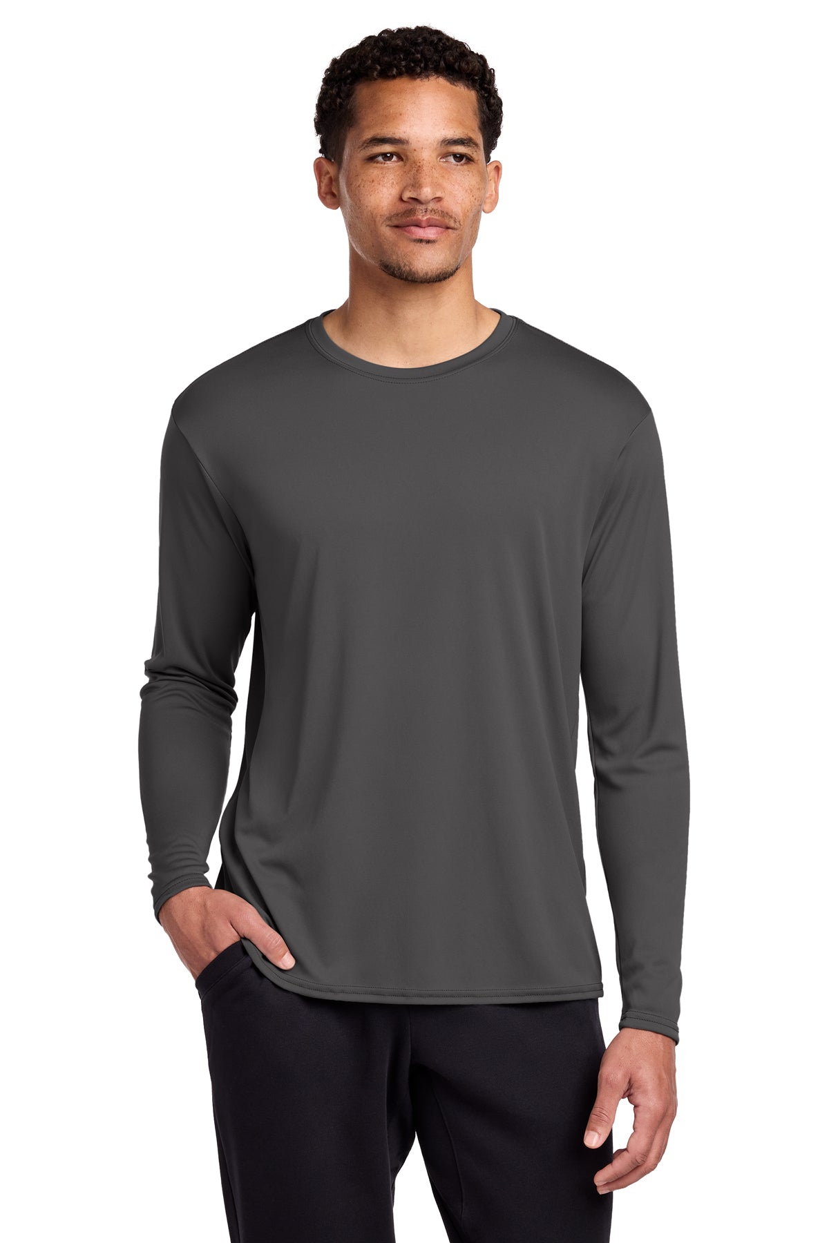 Port & Co® Long Sleeve Performance Tee PC380LS - Charcoal
