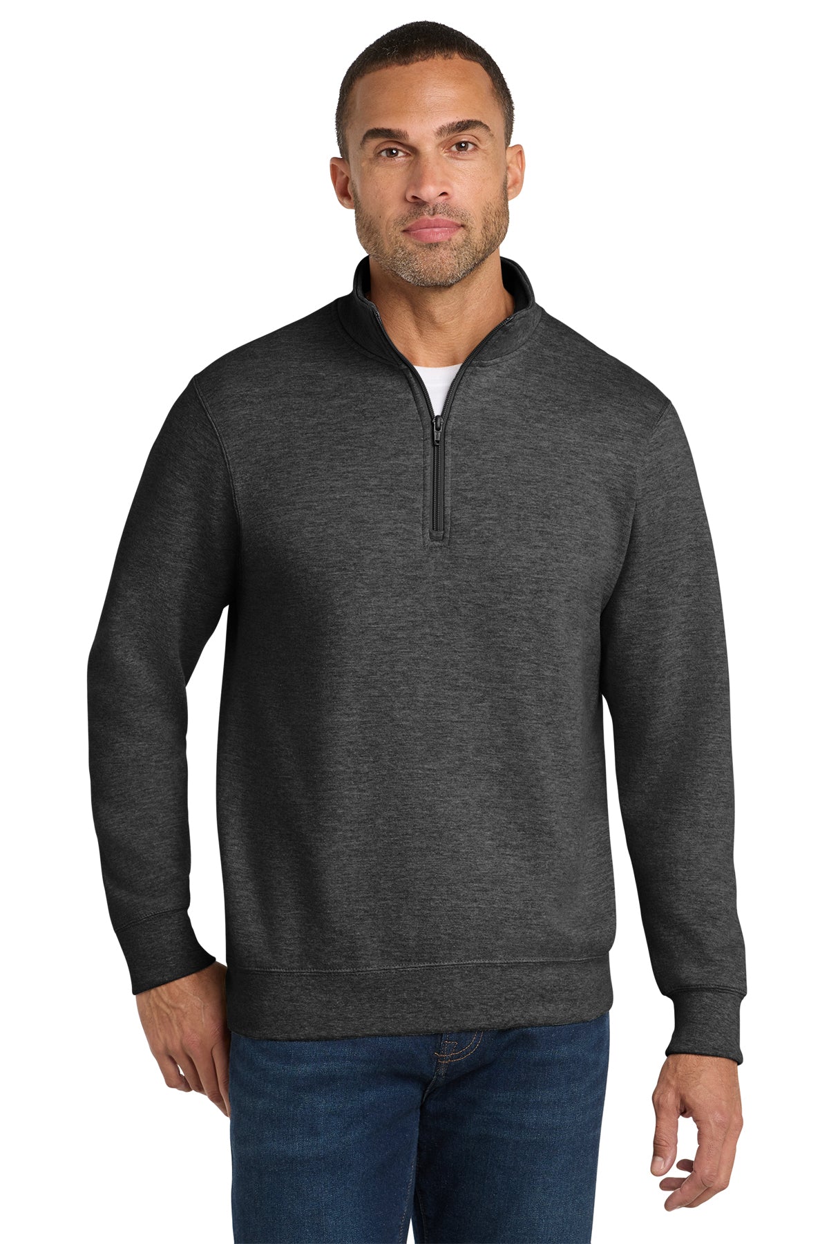 Port & Co® Fan Favorite® Fleece 1/4-Zip Pullover Sweatshirt PC850Q - Dark Heather Grey