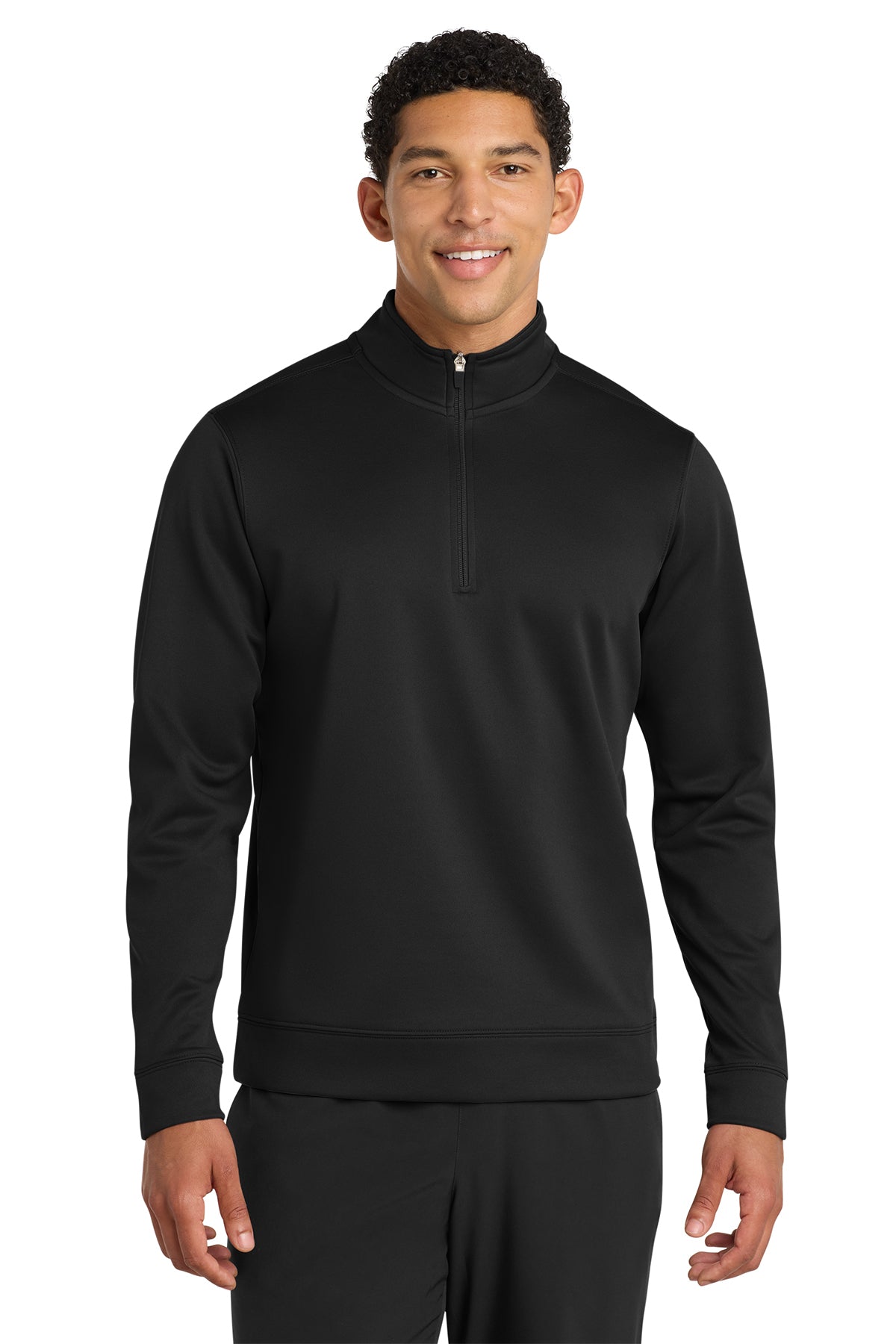 Port & Co® Performance Fleece 1/4-Zip Pullover Sweatshirt PC590Q - Jet Black