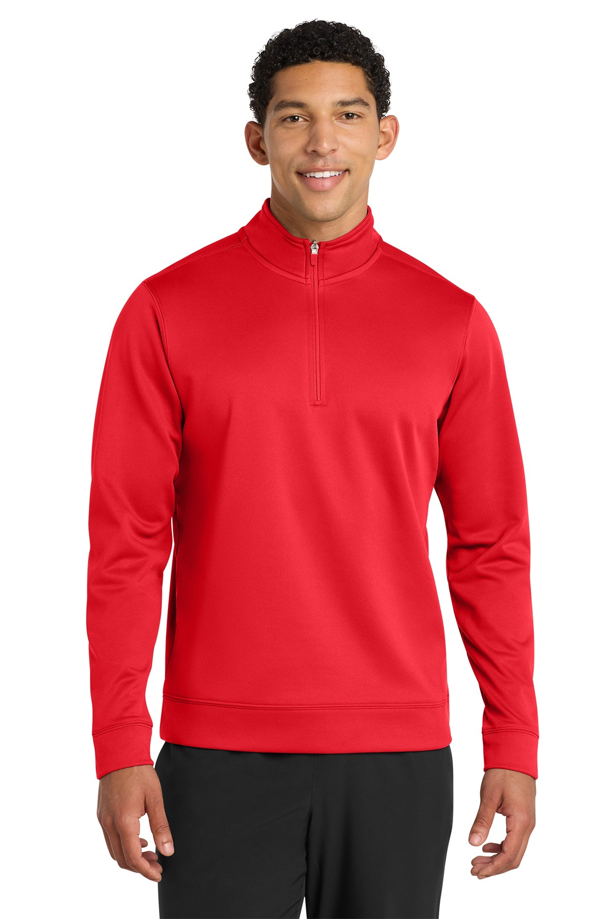 Port & Co® Performance Fleece 1/4-Zip Pullover Sweatshirt PC590Q - Red