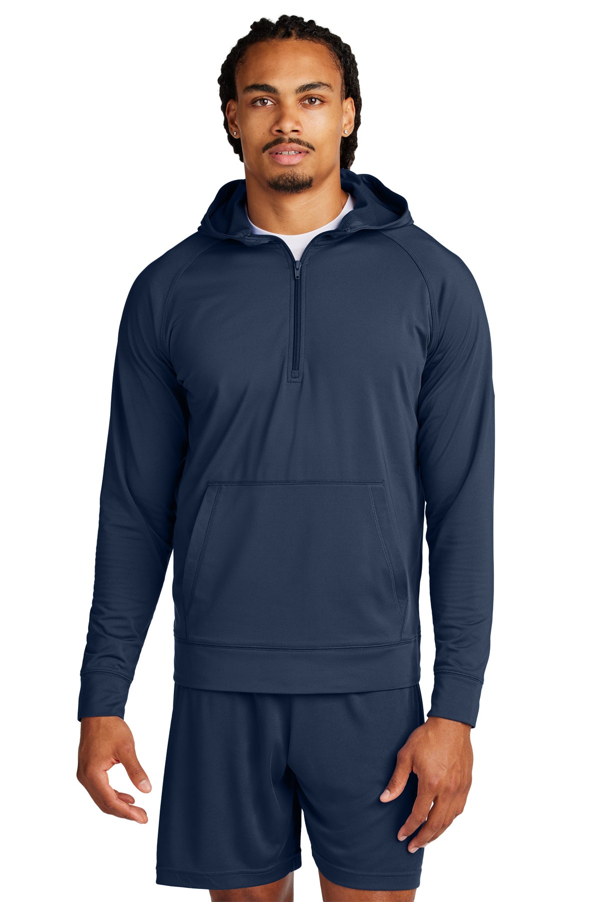 Sport-Tek® Sport-Wick® Stretch 1/2-Zip Hoodie ST856 - True Navy