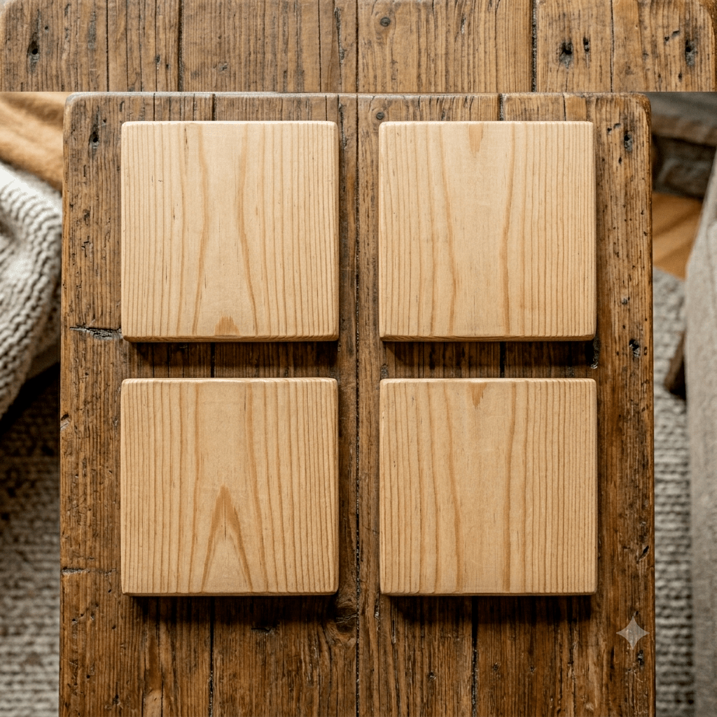 Custom Pine Coaster (4 Pack) - Red Panda Workshop
